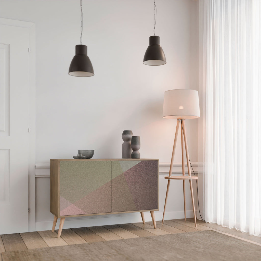 Buffet 2 portes effet chêne BEIGE GEOMETRY