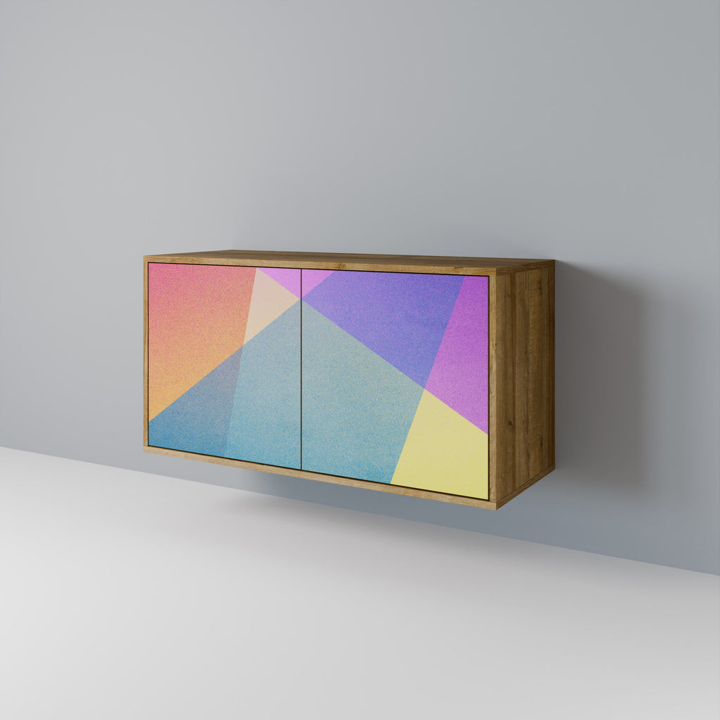 Buffet 2 portes BRIGHT GEOMETRY effet chêne