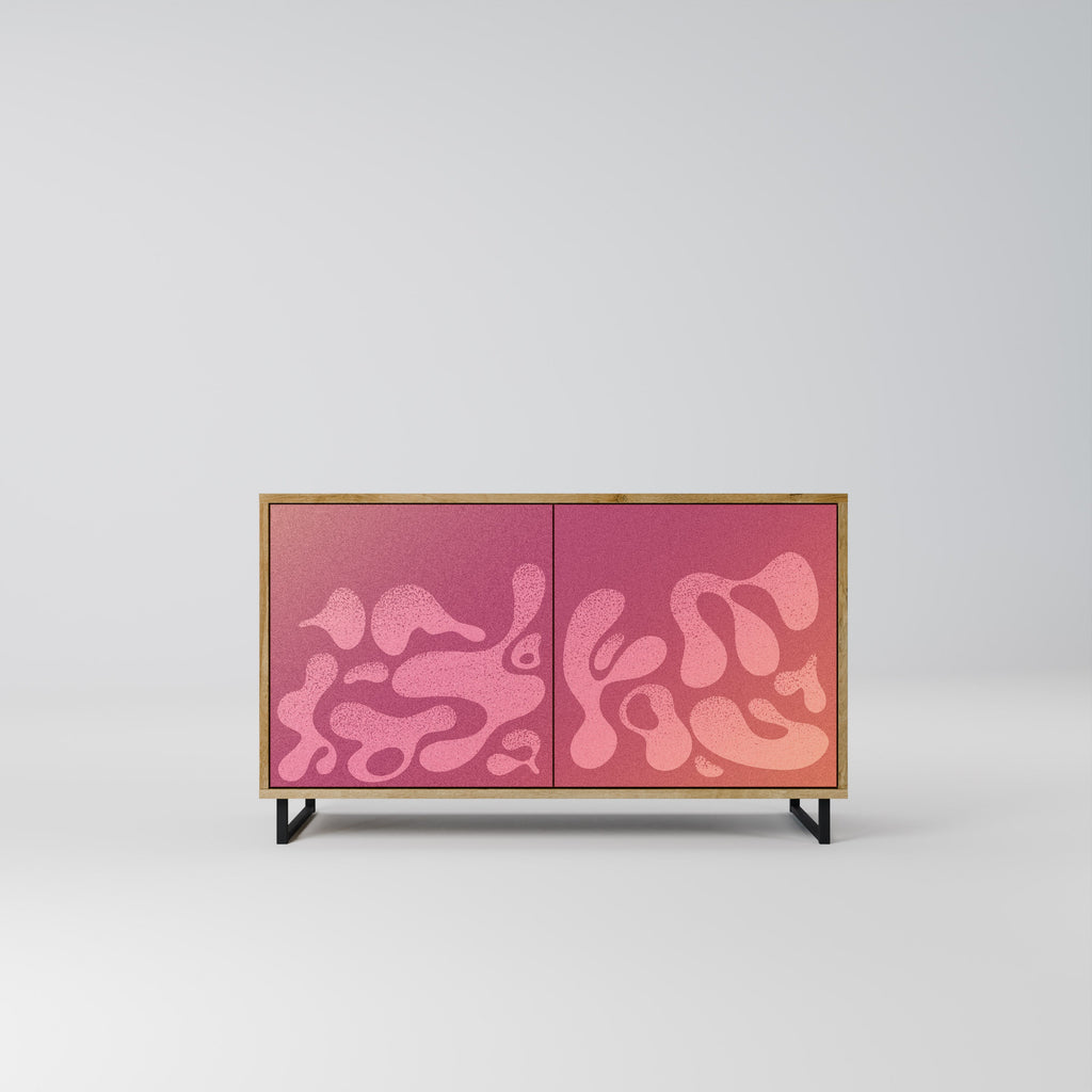 Buffet 2 portes IRREGULAR PINK effet chêne