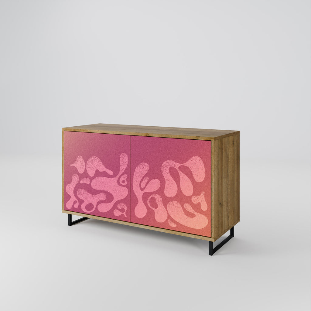 Buffet 2 portes IRREGULAR PINK effet chêne