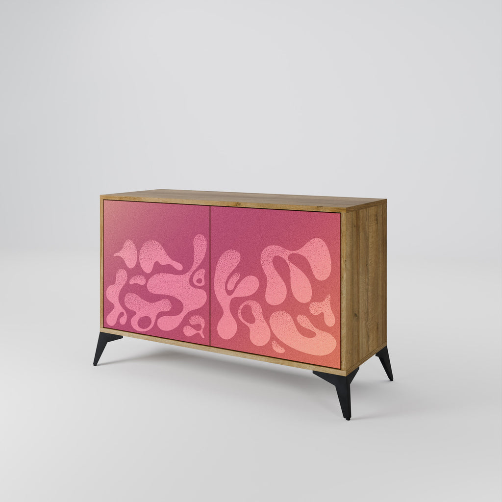 Buffet 2 portes IRREGULAR PINK effet chêne