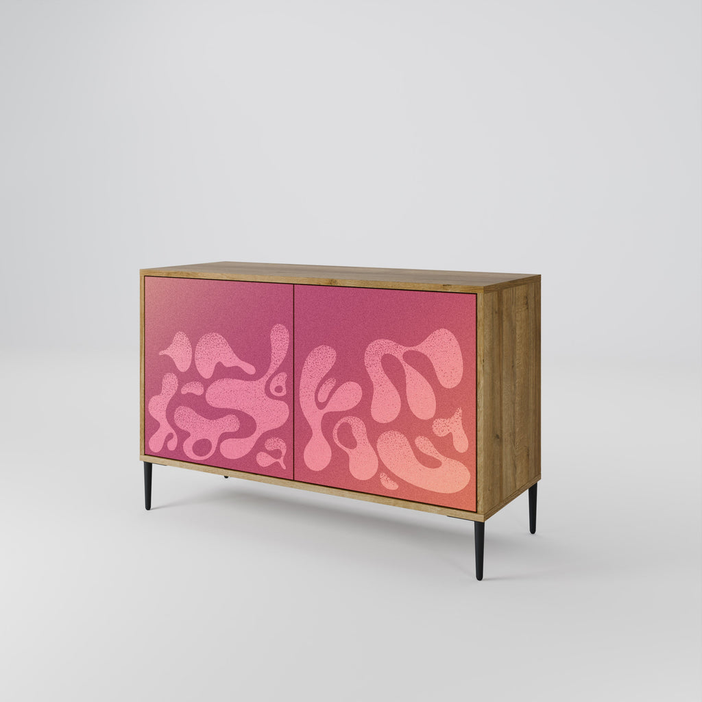 Buffet 2 portes IRREGULAR PINK effet chêne
