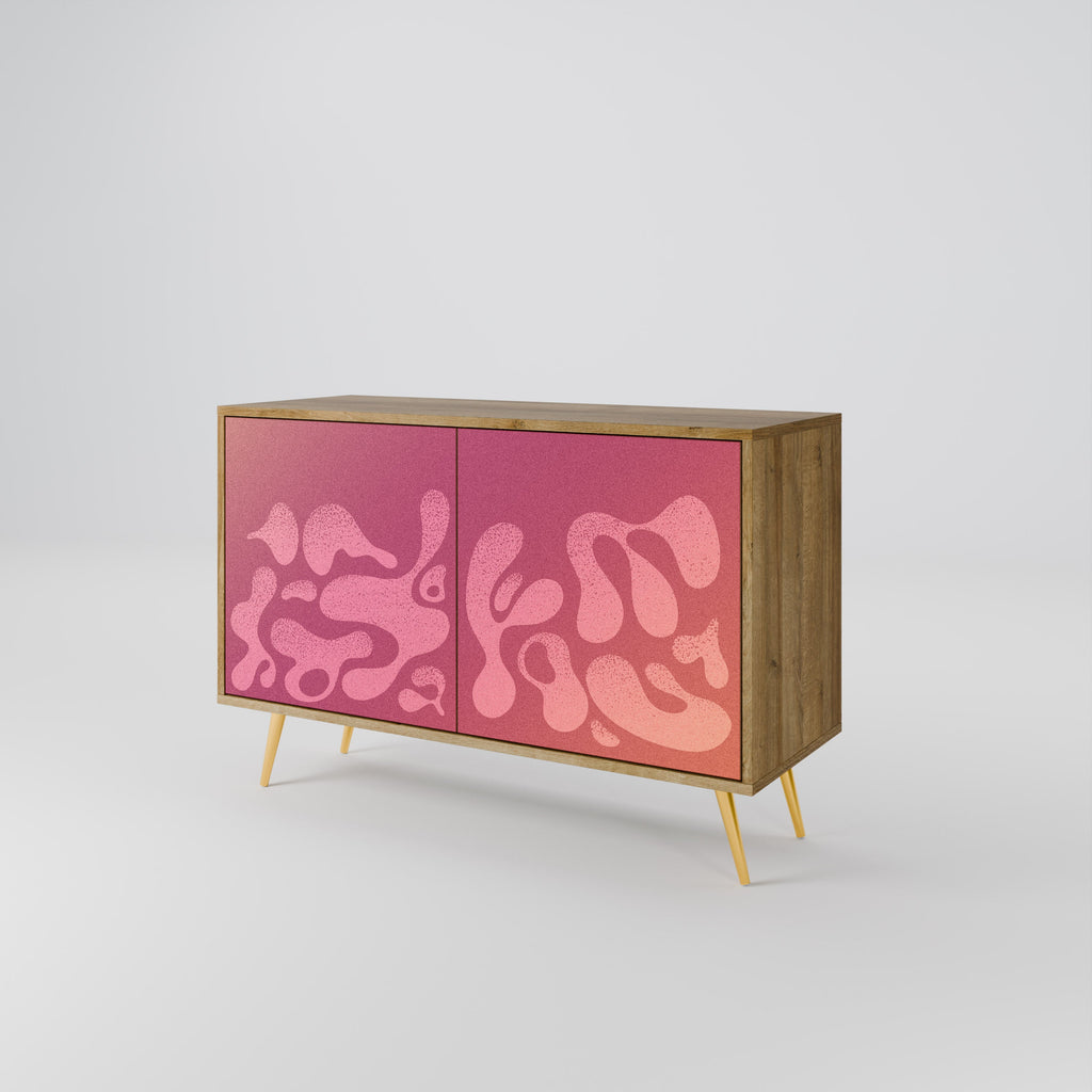 Buffet 2 portes IRREGULAR PINK effet chêne