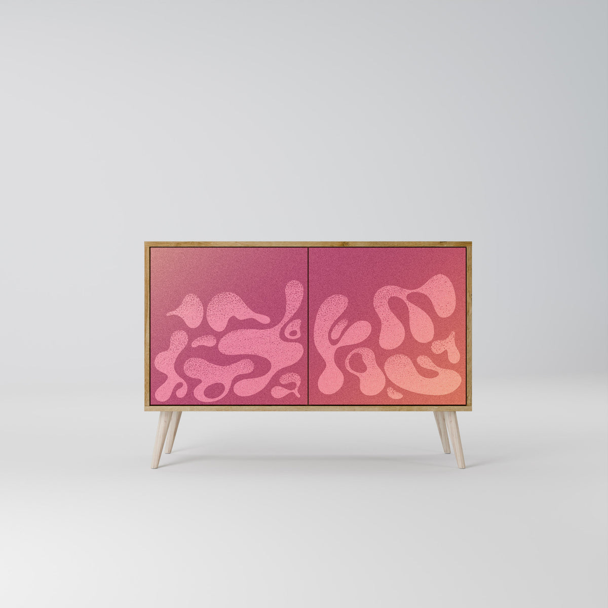 Buffet 2 portes IRREGULAR PINK effet chêne