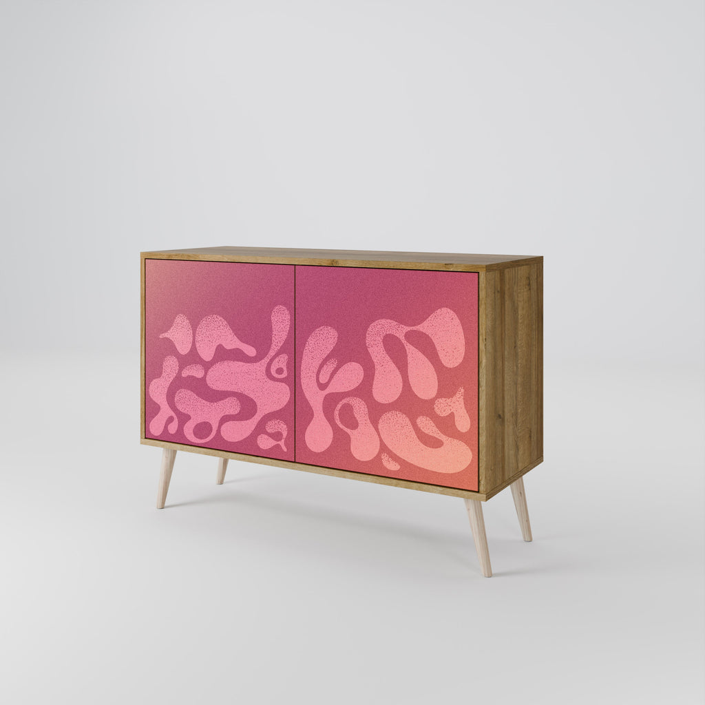Buffet 2 portes IRREGULAR PINK effet chêne