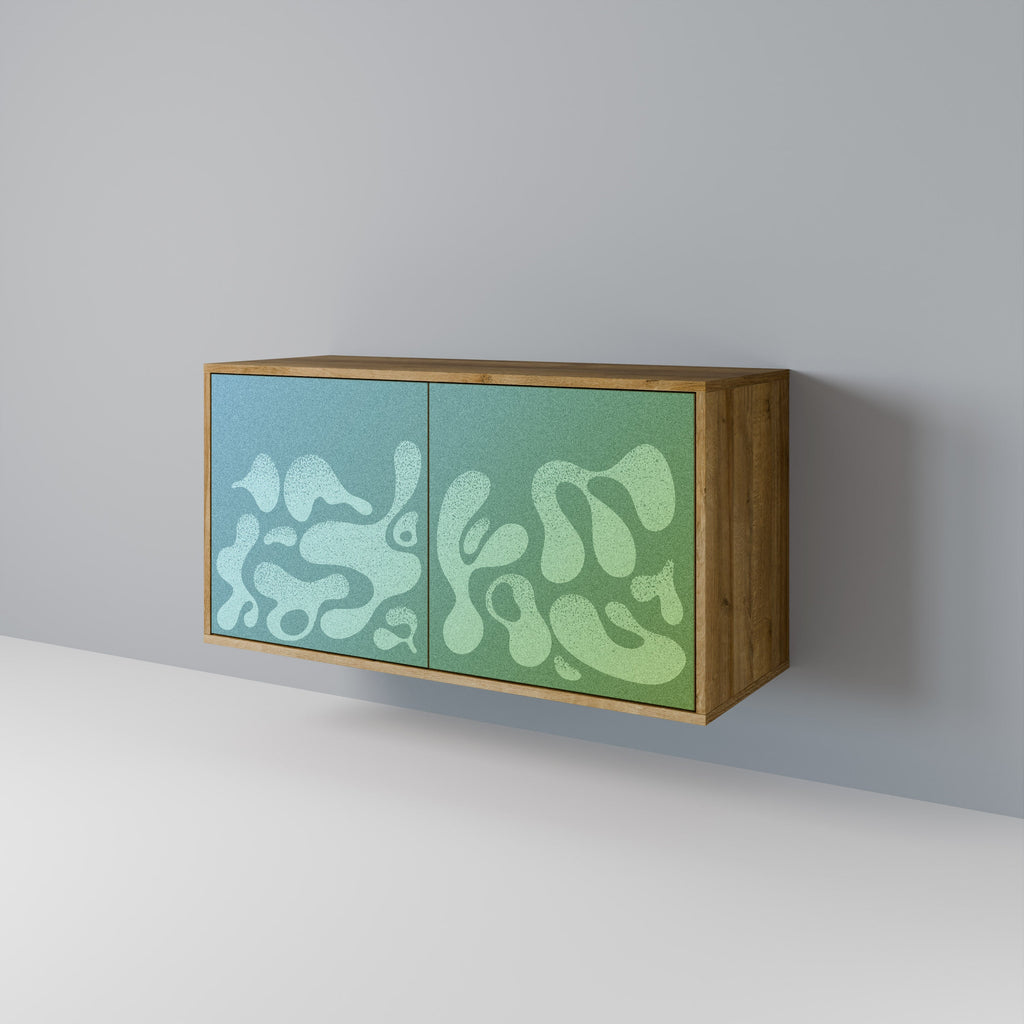 Buffet 2 portes IRREGULAR BLUE effet chêne