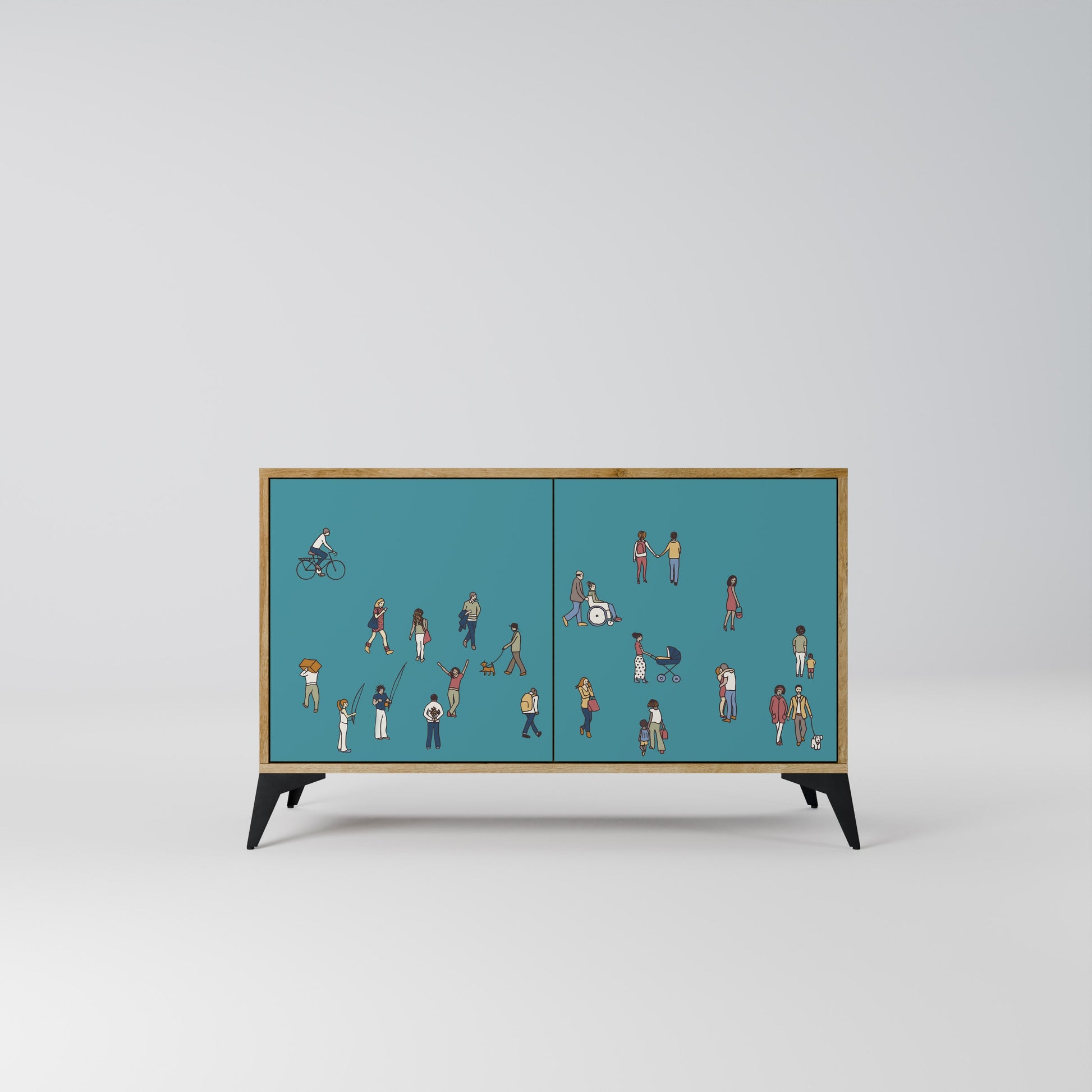 COLLECTIVE STREAM 2-Door Sideboard in Oak Effect