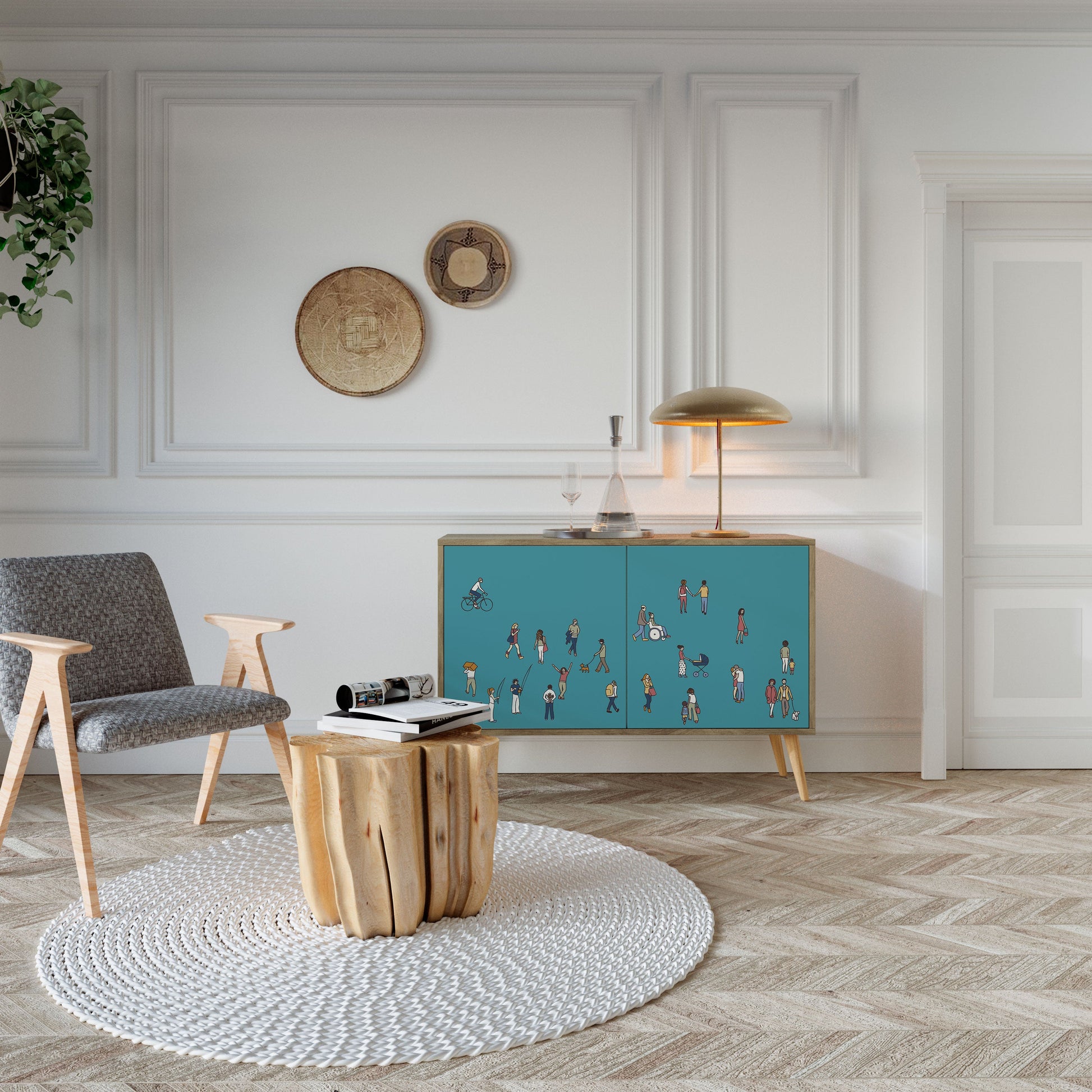 COLLECTIVE STREAM 2-Door Sideboard in Oak Effect