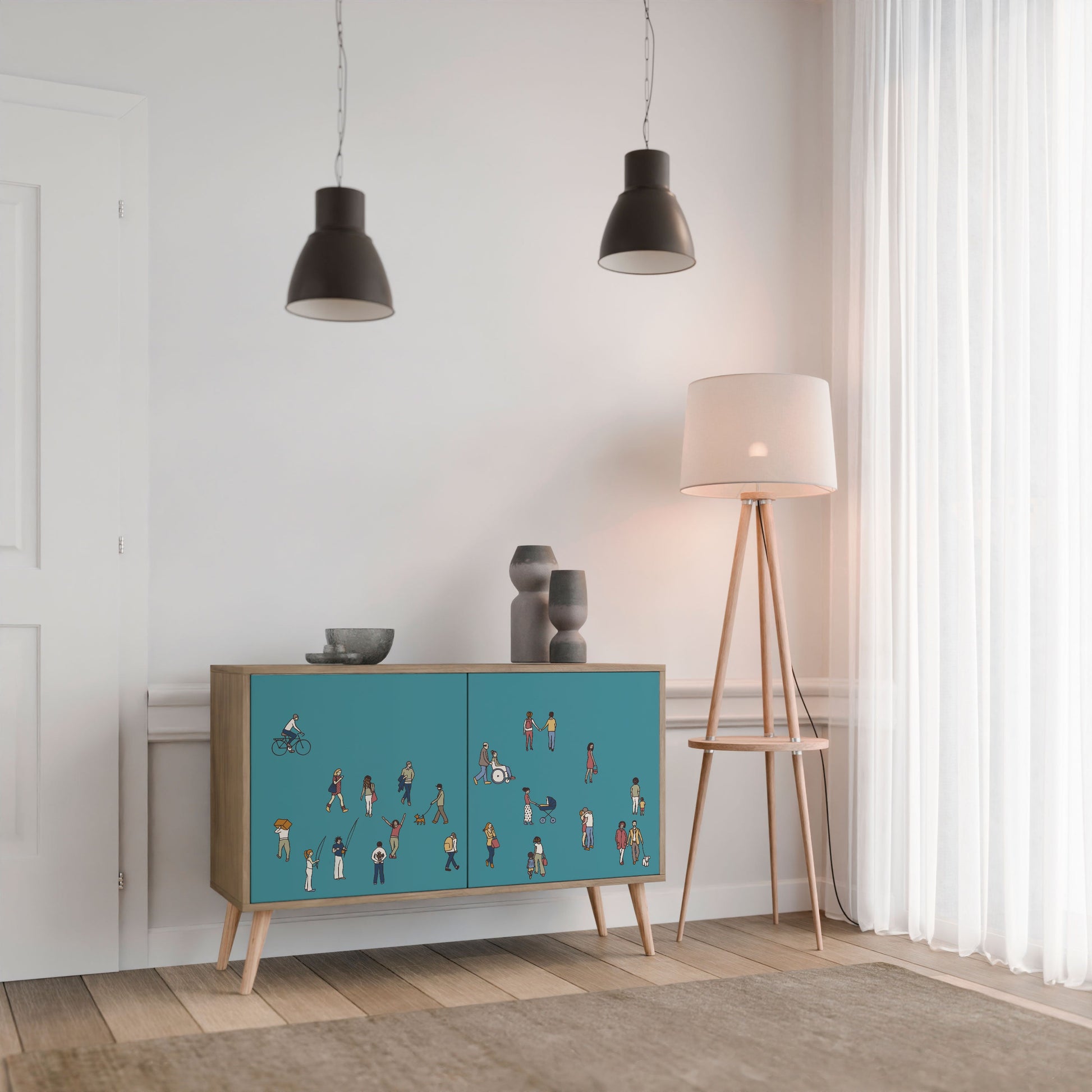 COLLECTIVE STREAM 2-Door Sideboard in Oak Effect