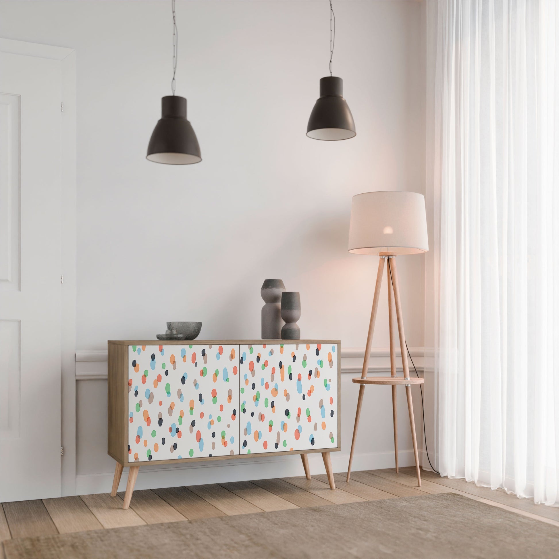 Buffet 2 portes ENERGETIC SPOTS effet chêne