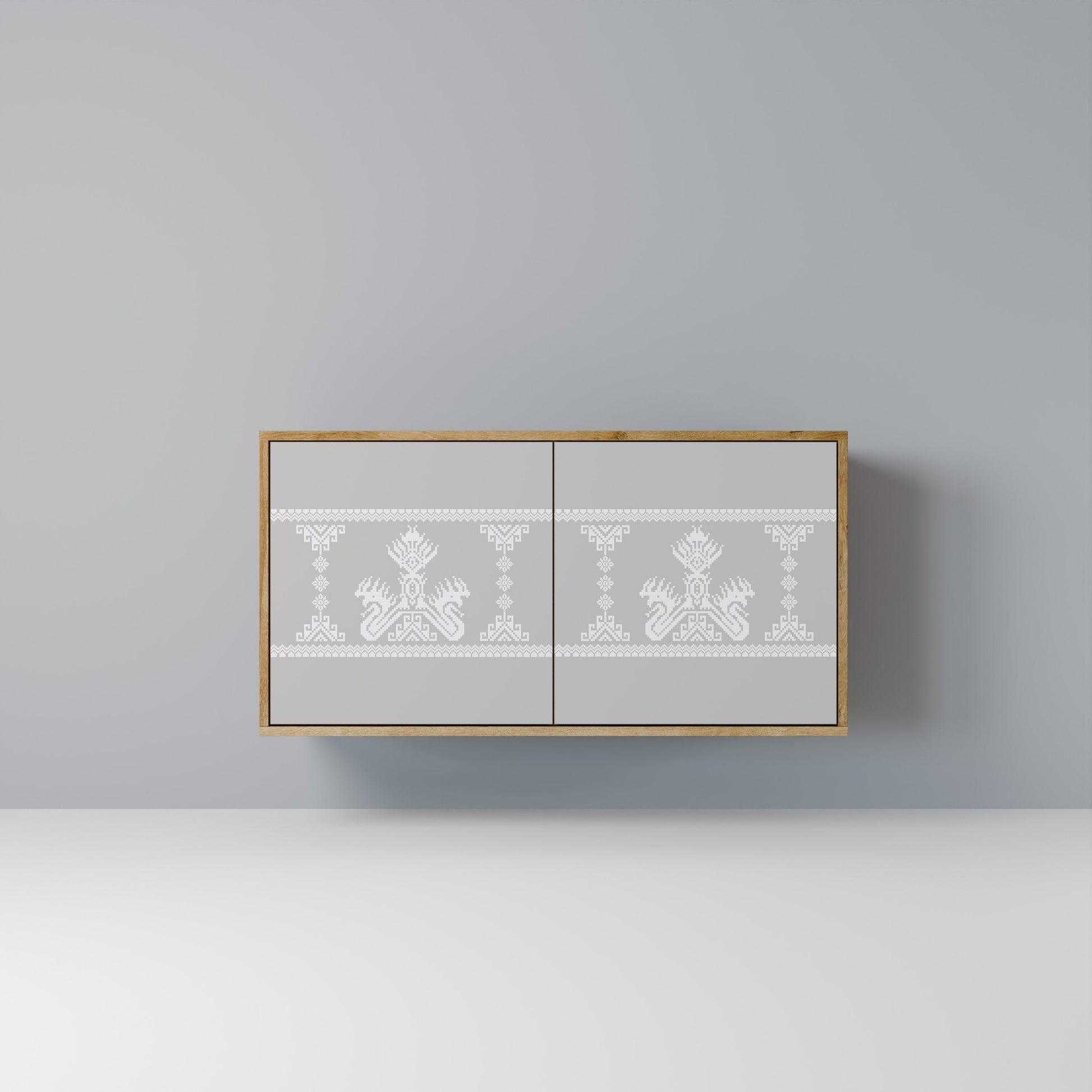 Buffet 2 portes THAI GRAY effet chêne