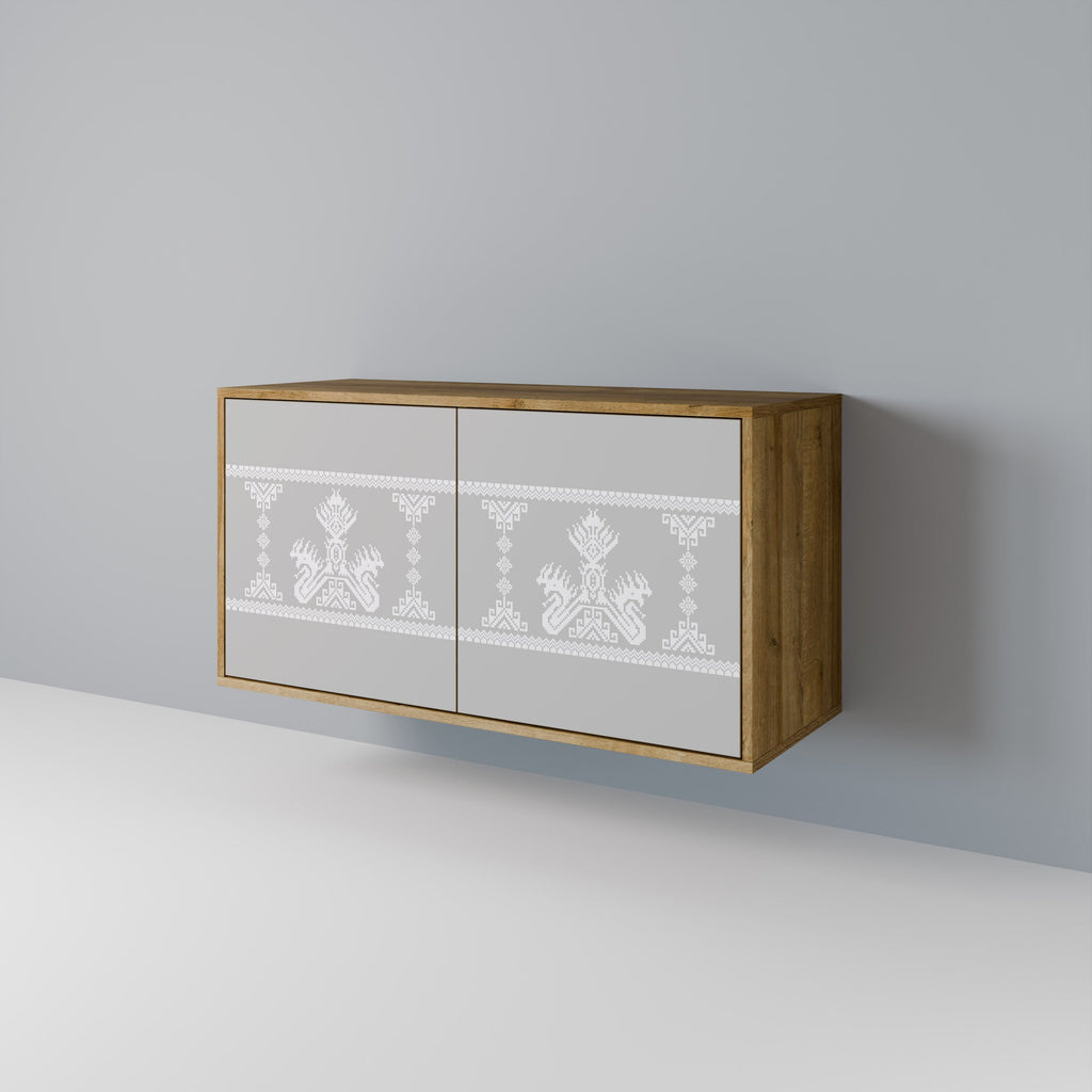 Buffet 2 portes THAI GRAY effet chêne