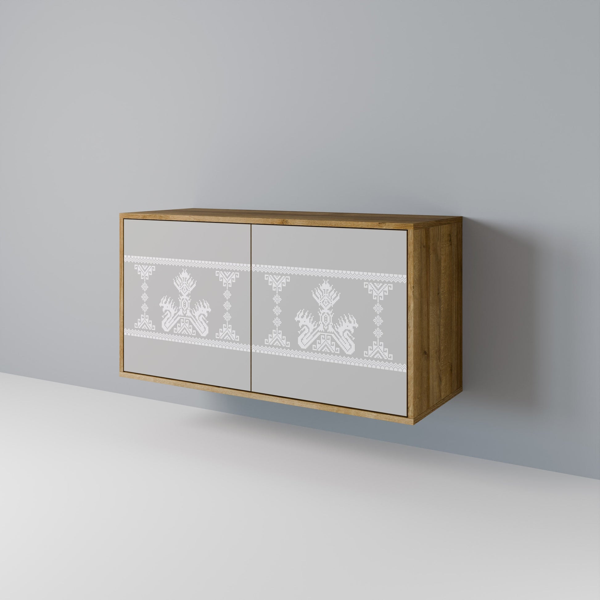 Buffet 2 portes THAI GRAY effet chêne