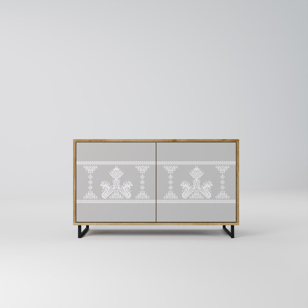 Buffet 2 portes THAI GRAY effet chêne