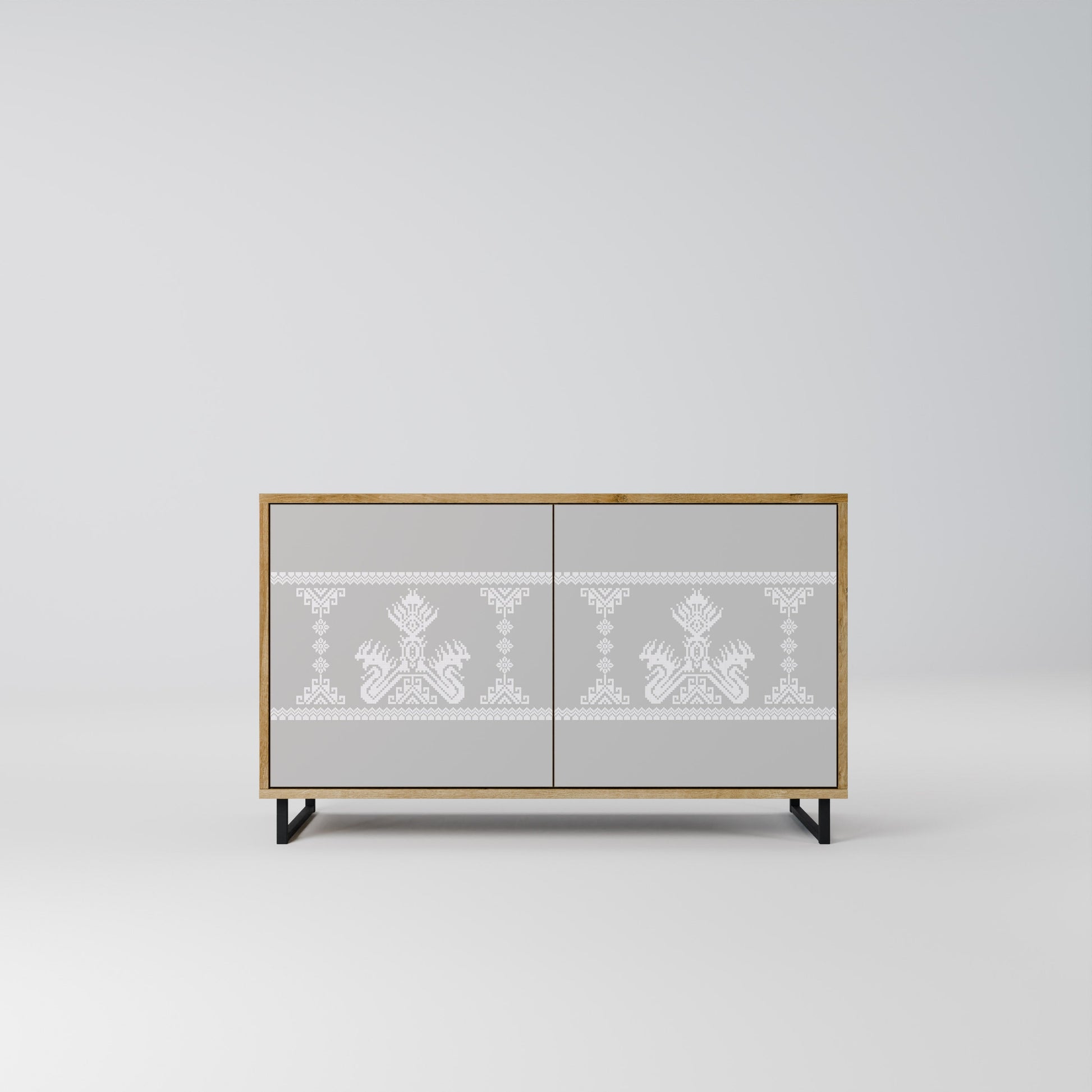 Buffet 2 portes THAI GRAY effet chêne