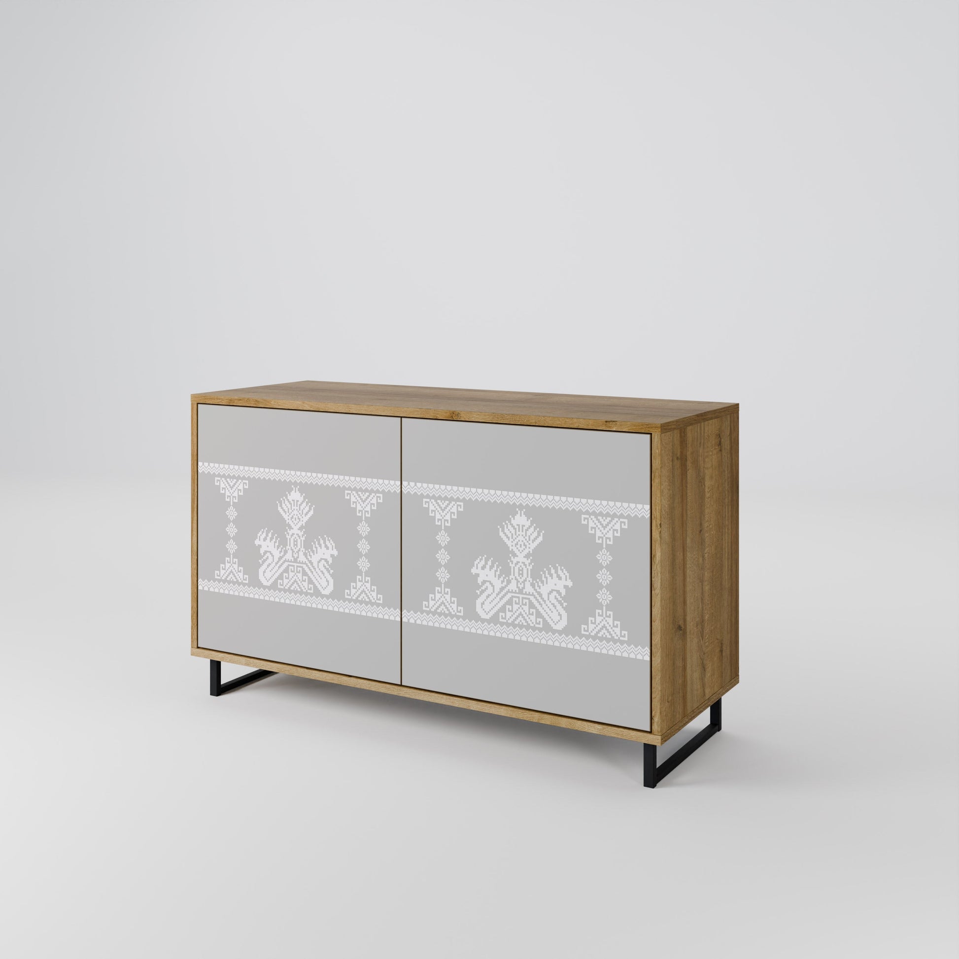 Buffet 2 portes THAI GRAY effet chêne