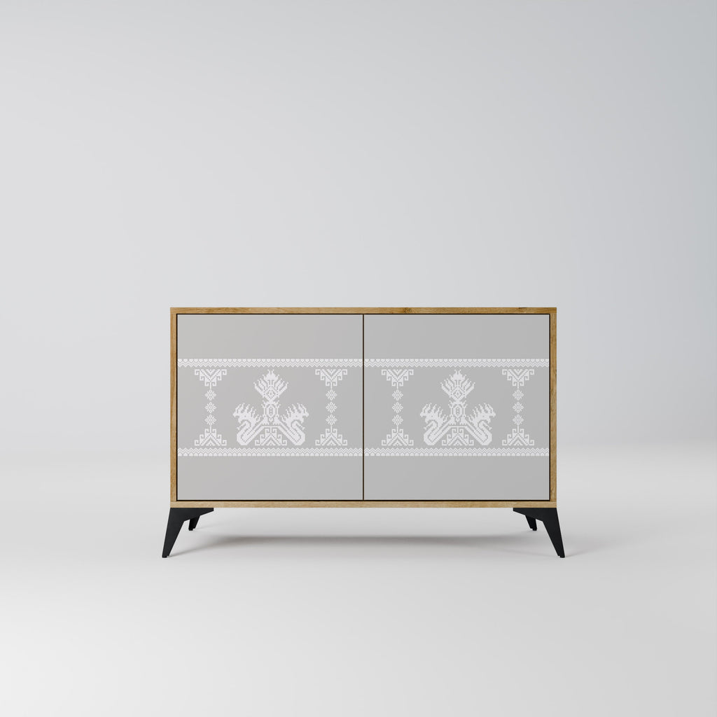 Buffet 2 portes THAI GRAY effet chêne