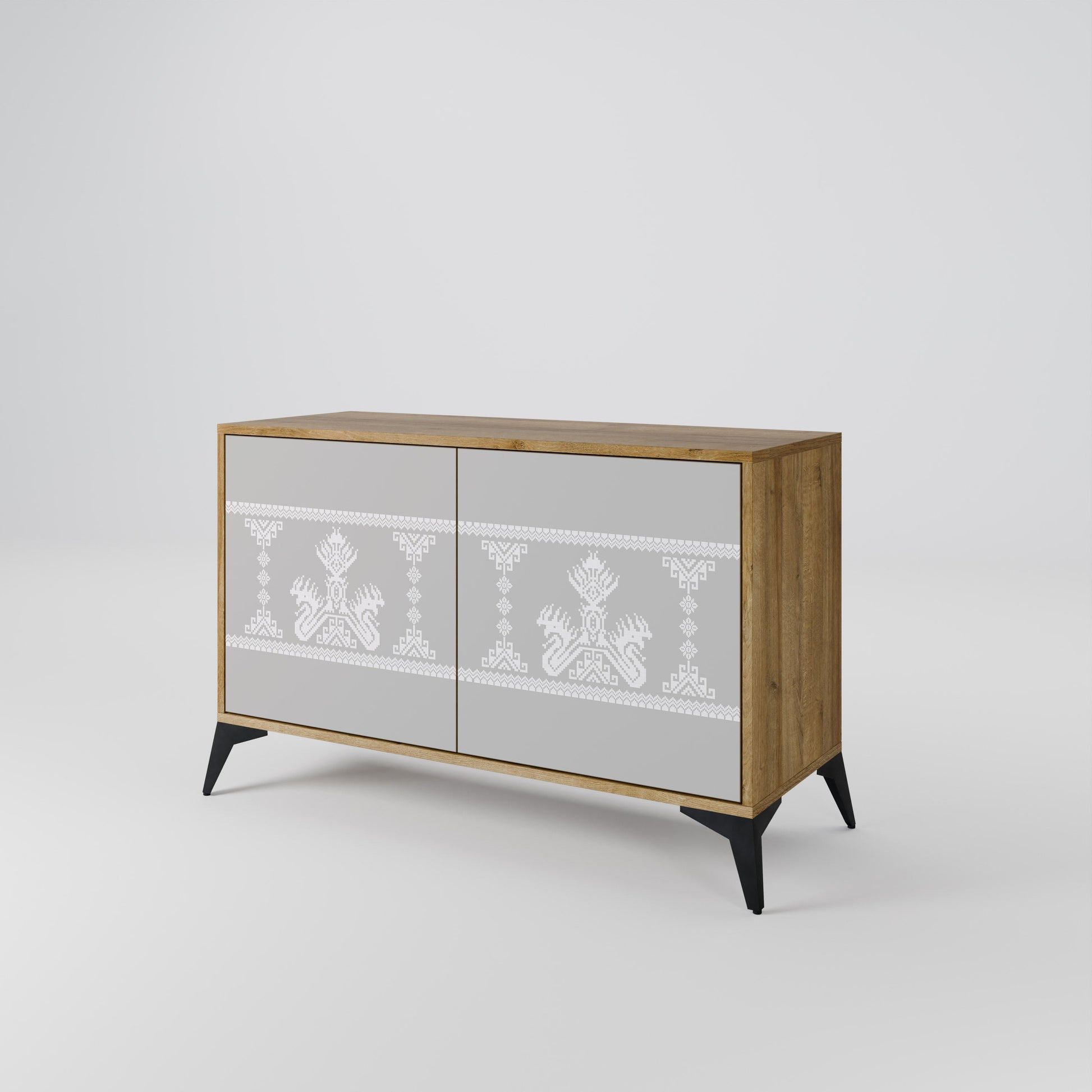 Buffet 2 portes THAI GRAY effet chêne