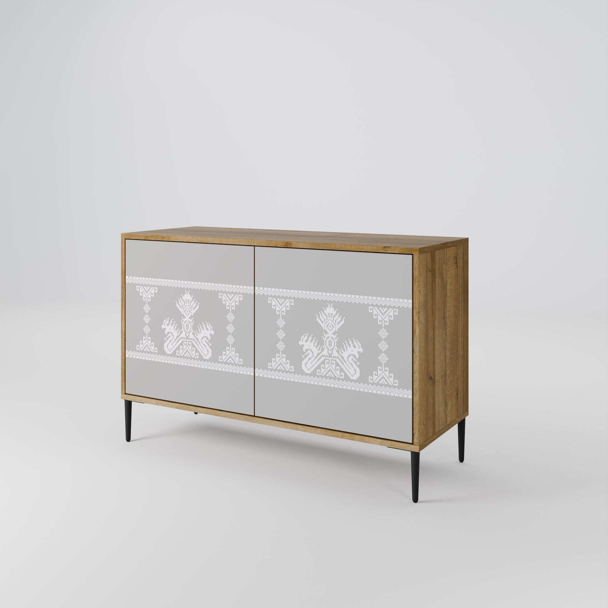 Buffet 2 portes THAI GRAY effet chêne