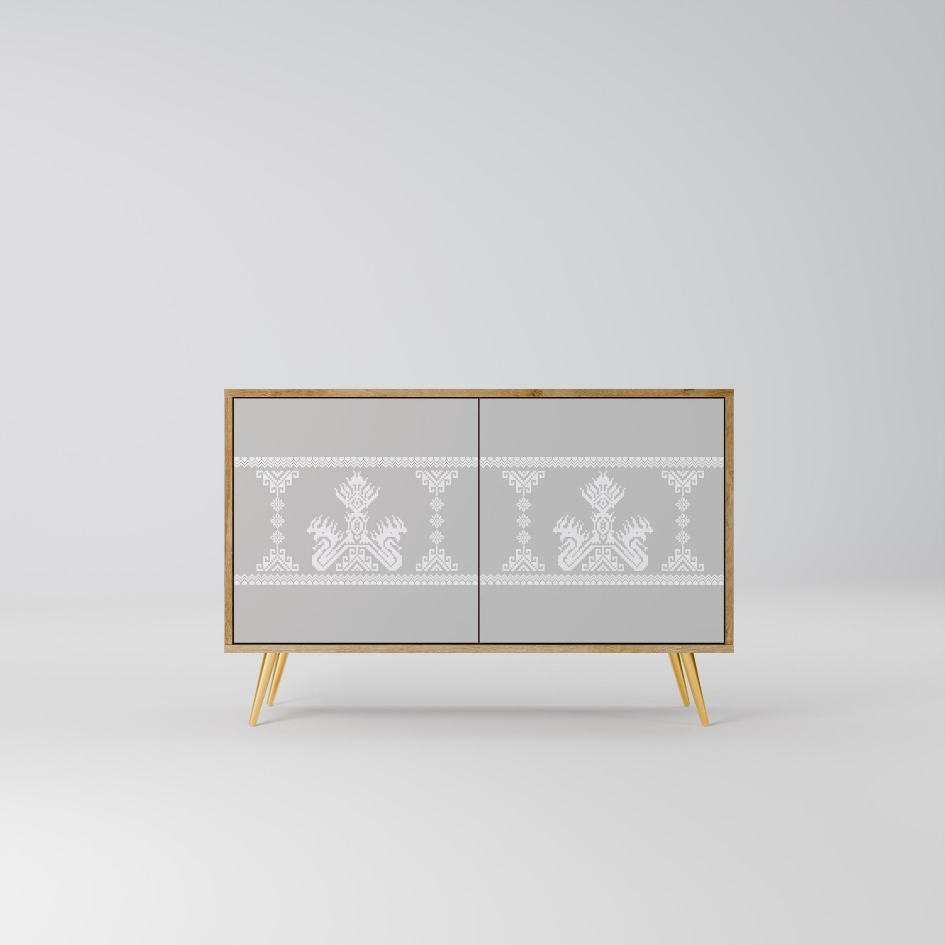 Buffet 2 portes THAI GRAY effet chêne
