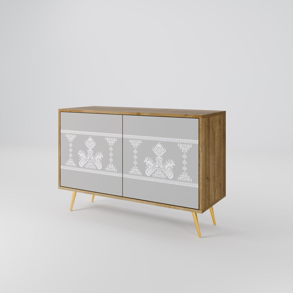 Buffet 2 portes THAI GRAY effet chêne