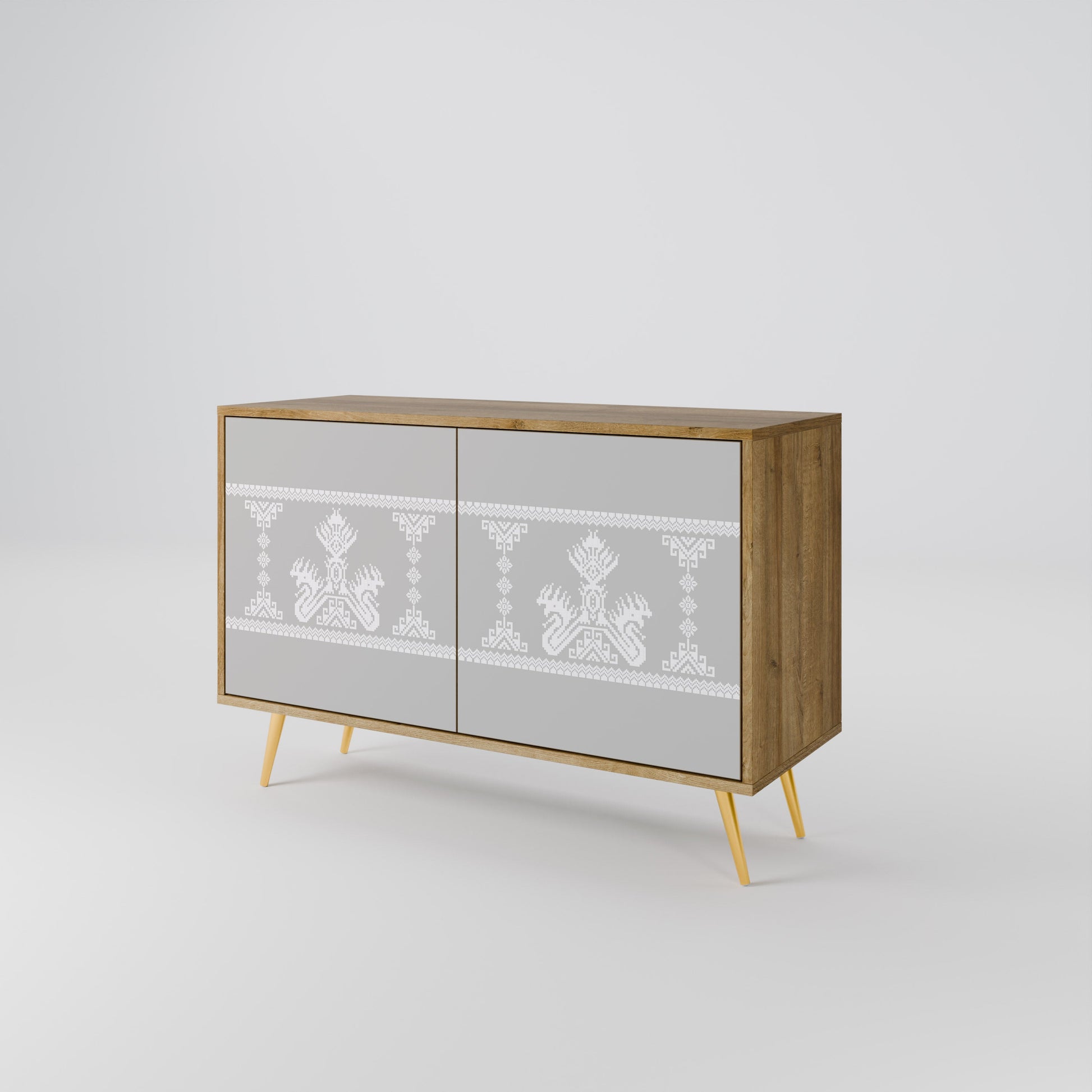 Buffet 2 portes THAI GRAY effet chêne