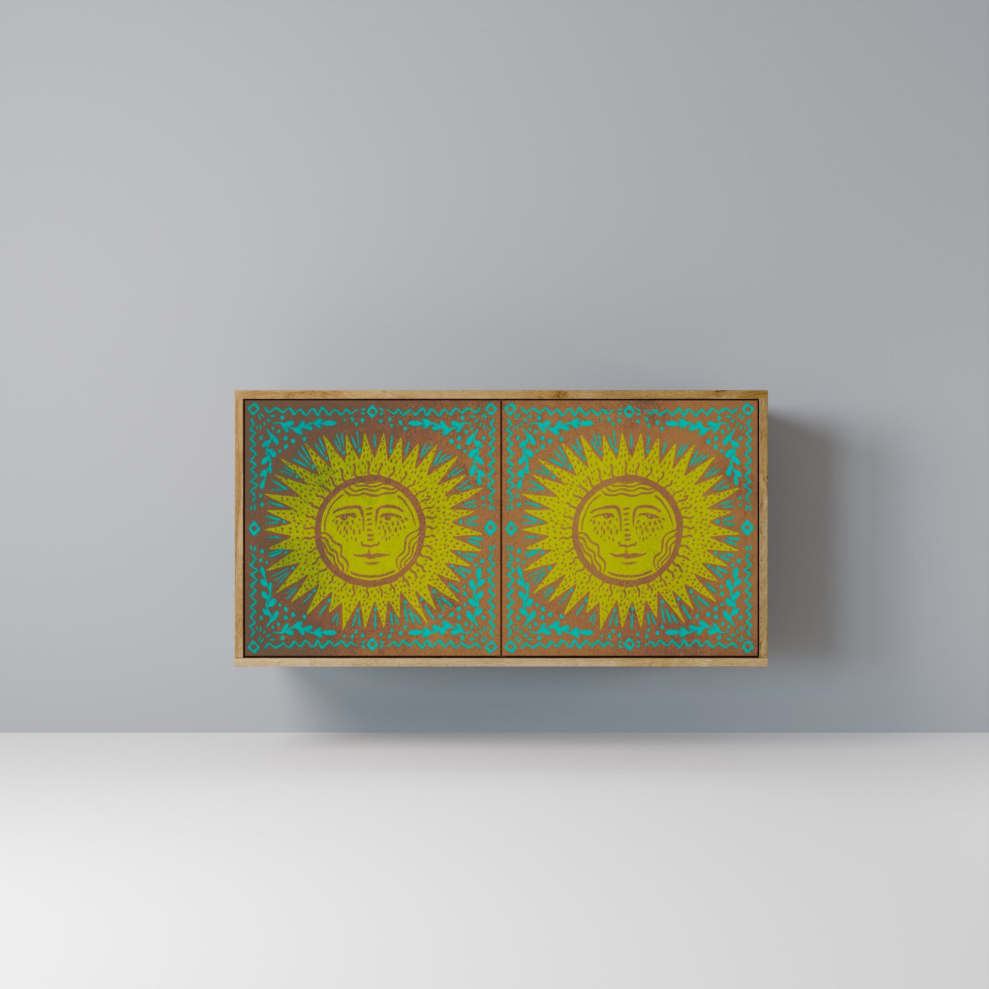 Buffet 2 portes SUNSHINE EULOGY effet chêne