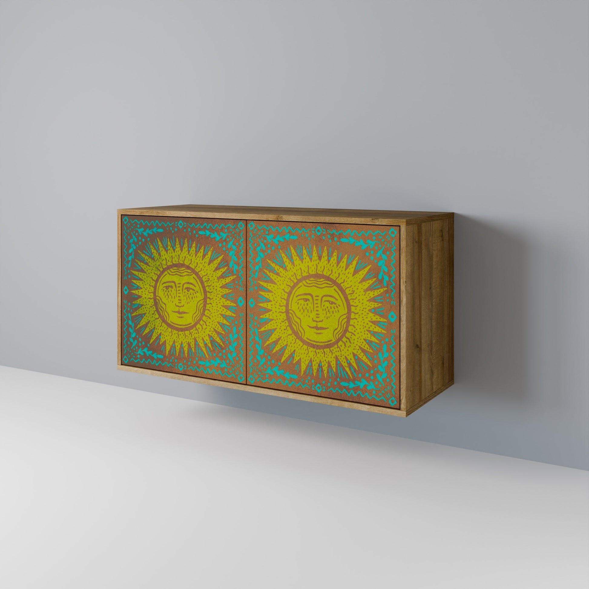 Buffet 2 portes SUNSHINE EULOGY effet chêne