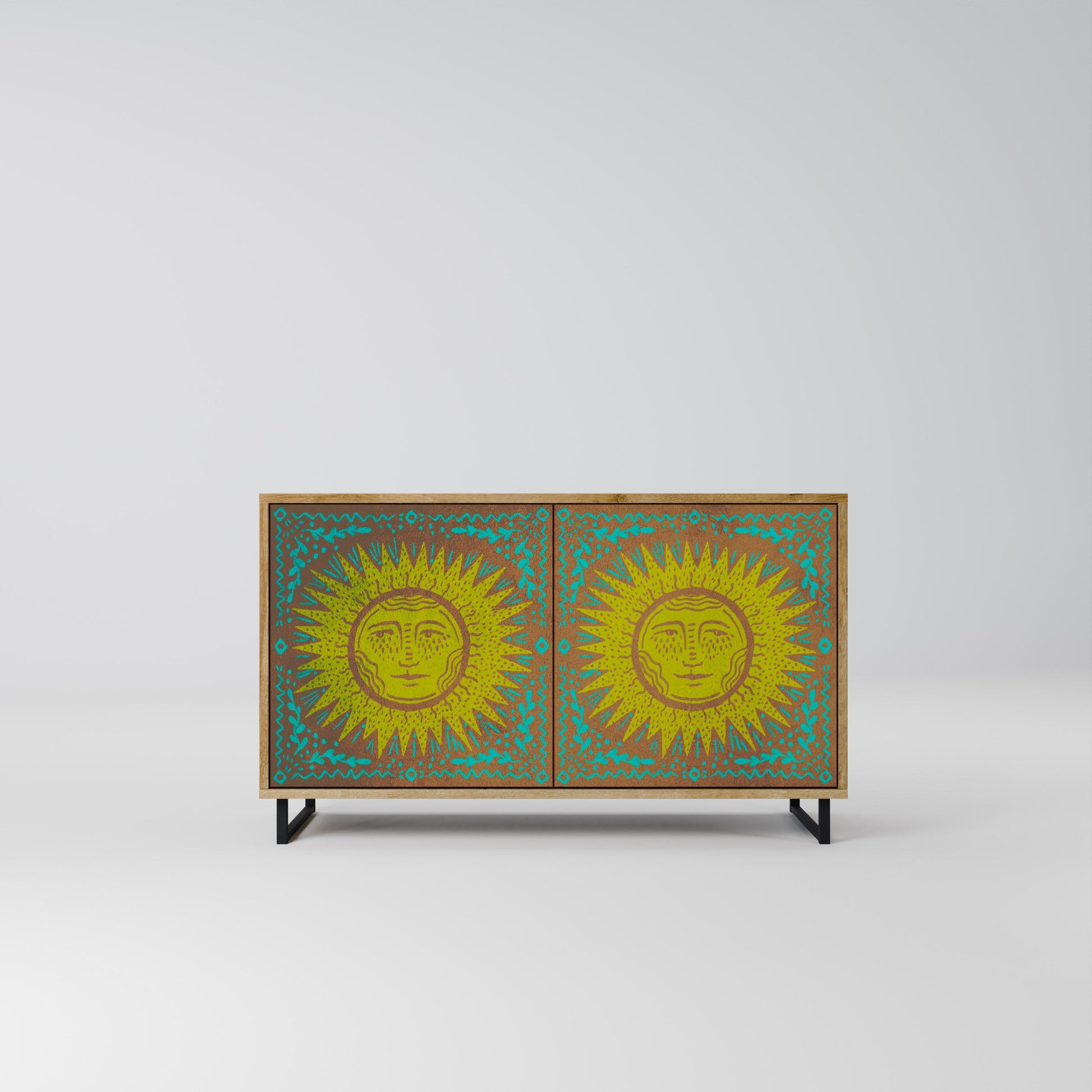 Buffet 2 portes SUNSHINE EULOGY effet chêne