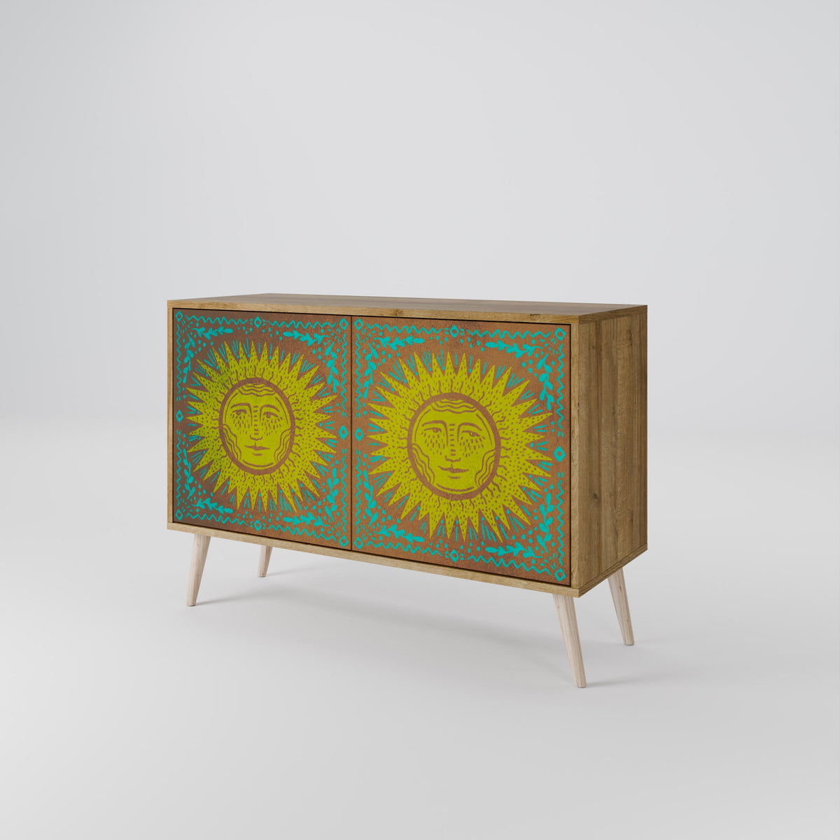 Buffet 2 portes SUNSHINE EULOGY effet chêne