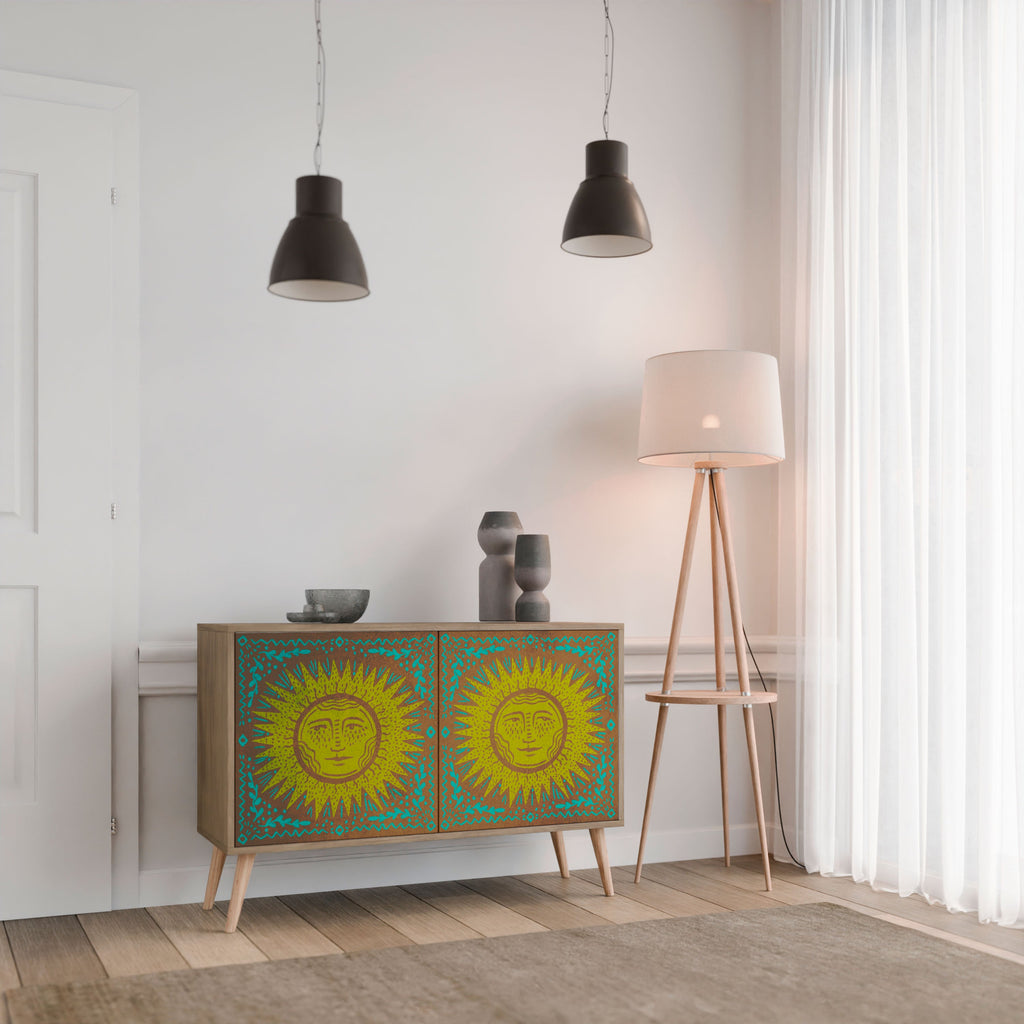 Buffet 2 portes SUNSHINE EULOGY effet chêne