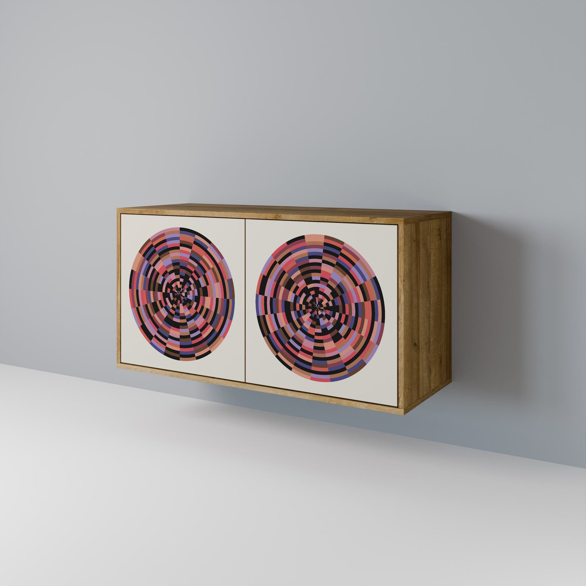 Buffet 2 portes effet chêne BROWN CIRCLES