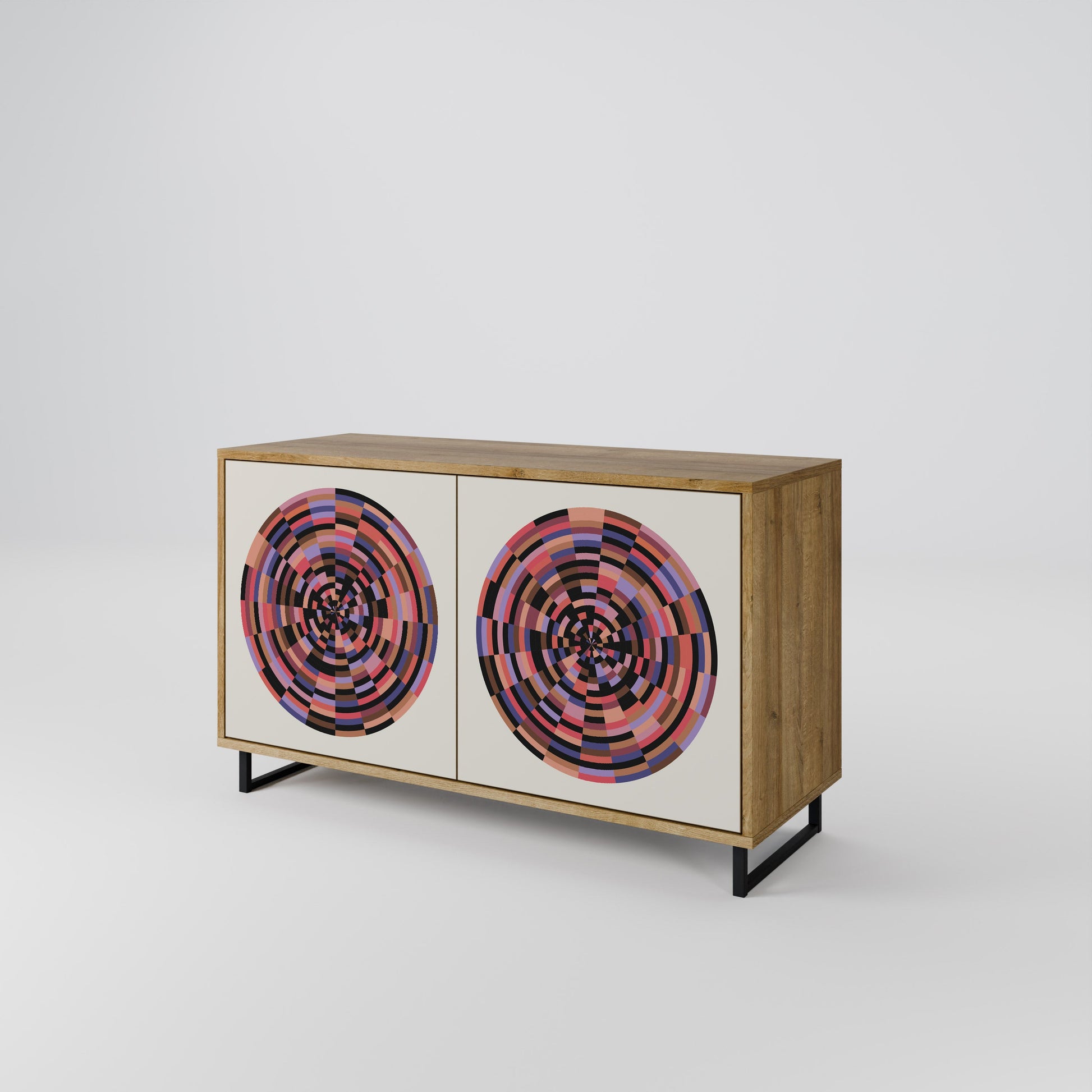Buffet 2 portes effet chêne BROWN CIRCLES