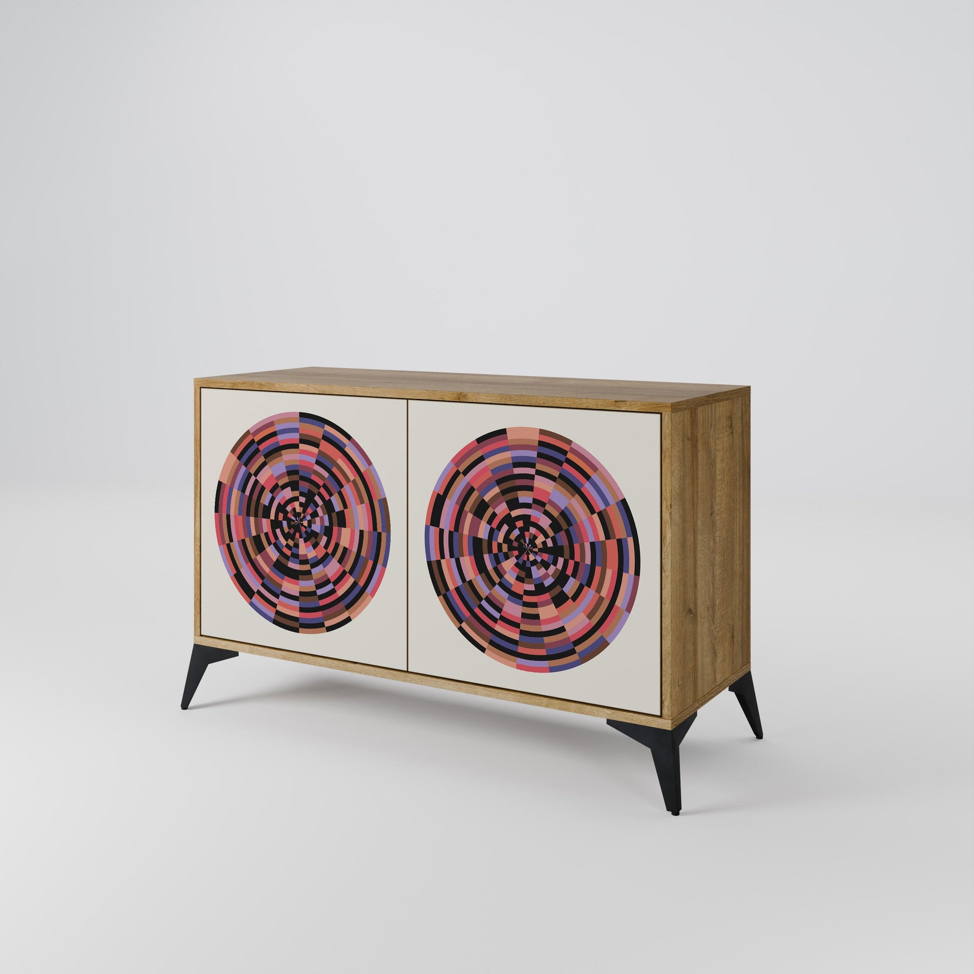 Buffet 2 portes effet chêne BROWN CIRCLES
