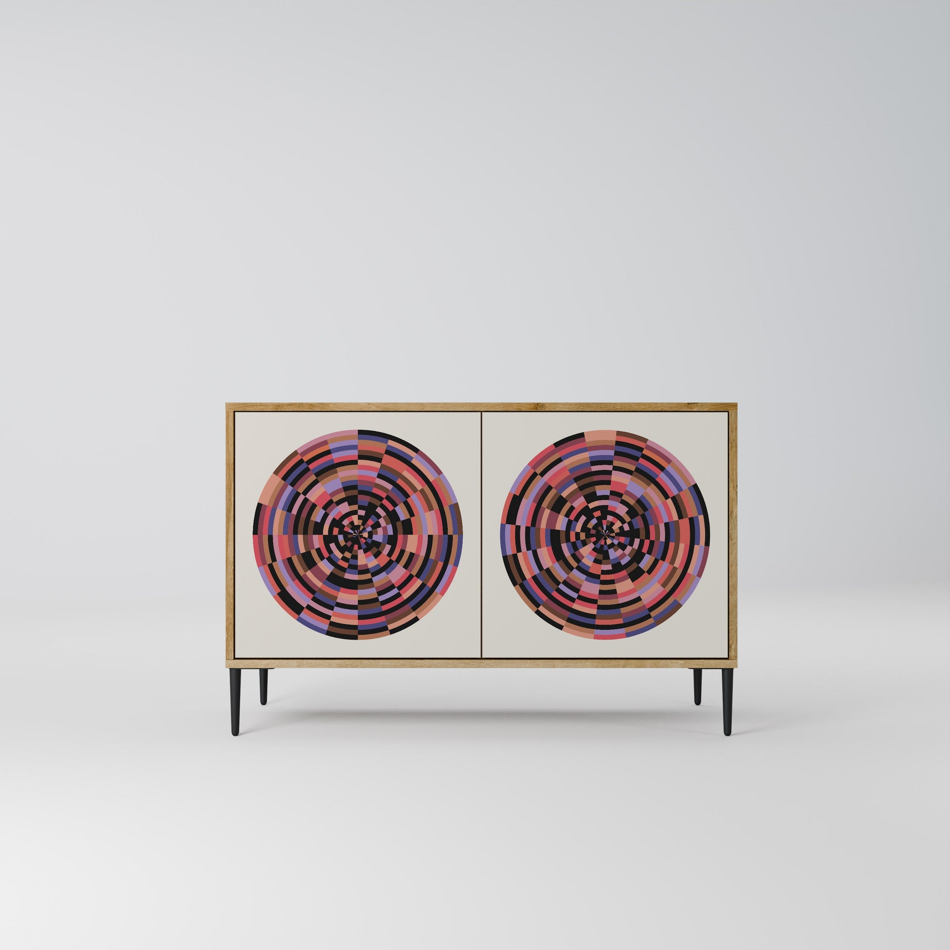Buffet 2 portes effet chêne BROWN CIRCLES