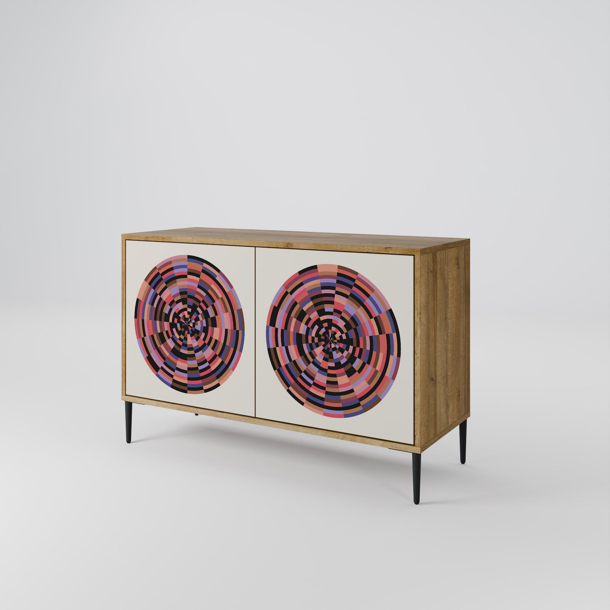 Buffet 2 portes effet chêne BROWN CIRCLES