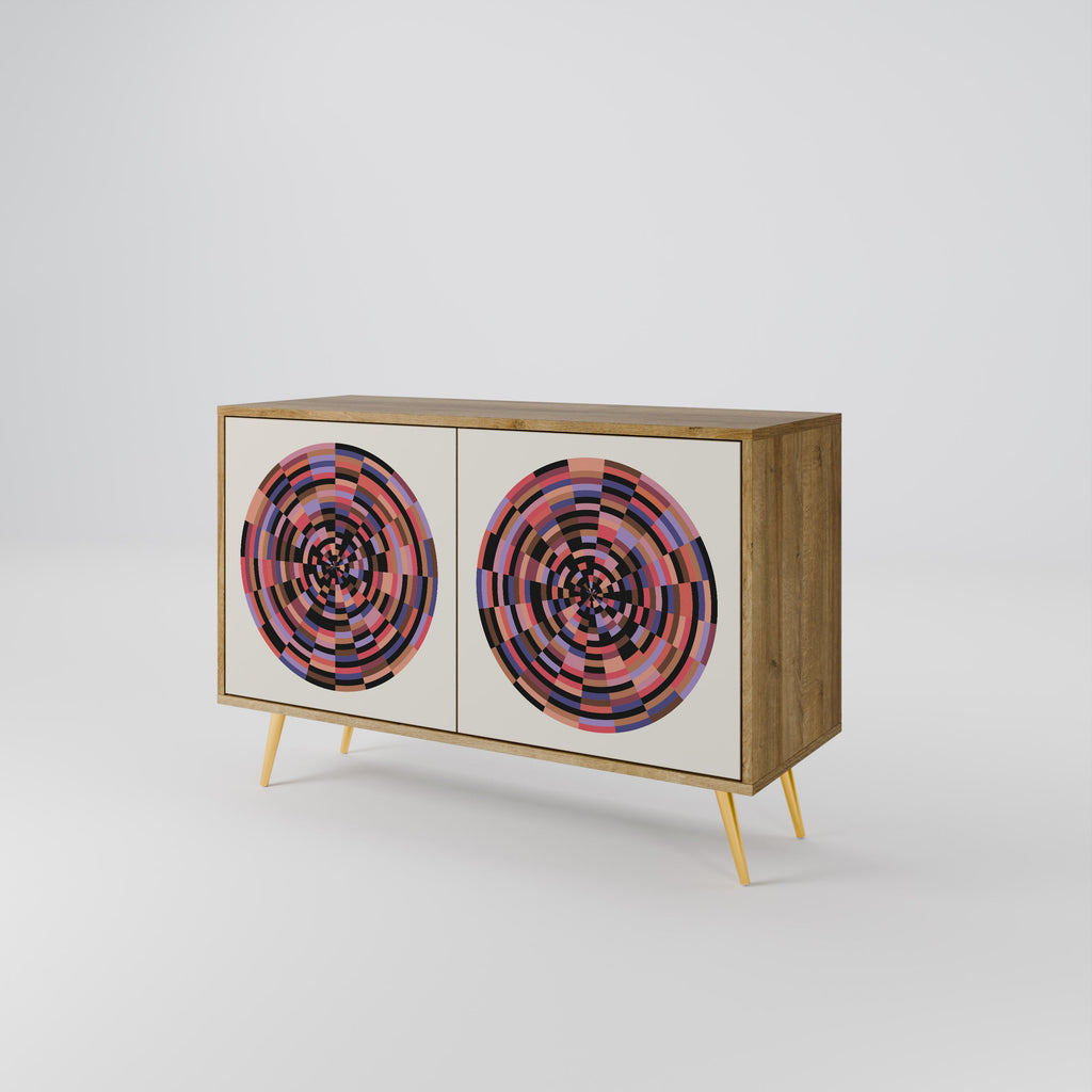 Buffet 2 portes effet chêne BROWN CIRCLES