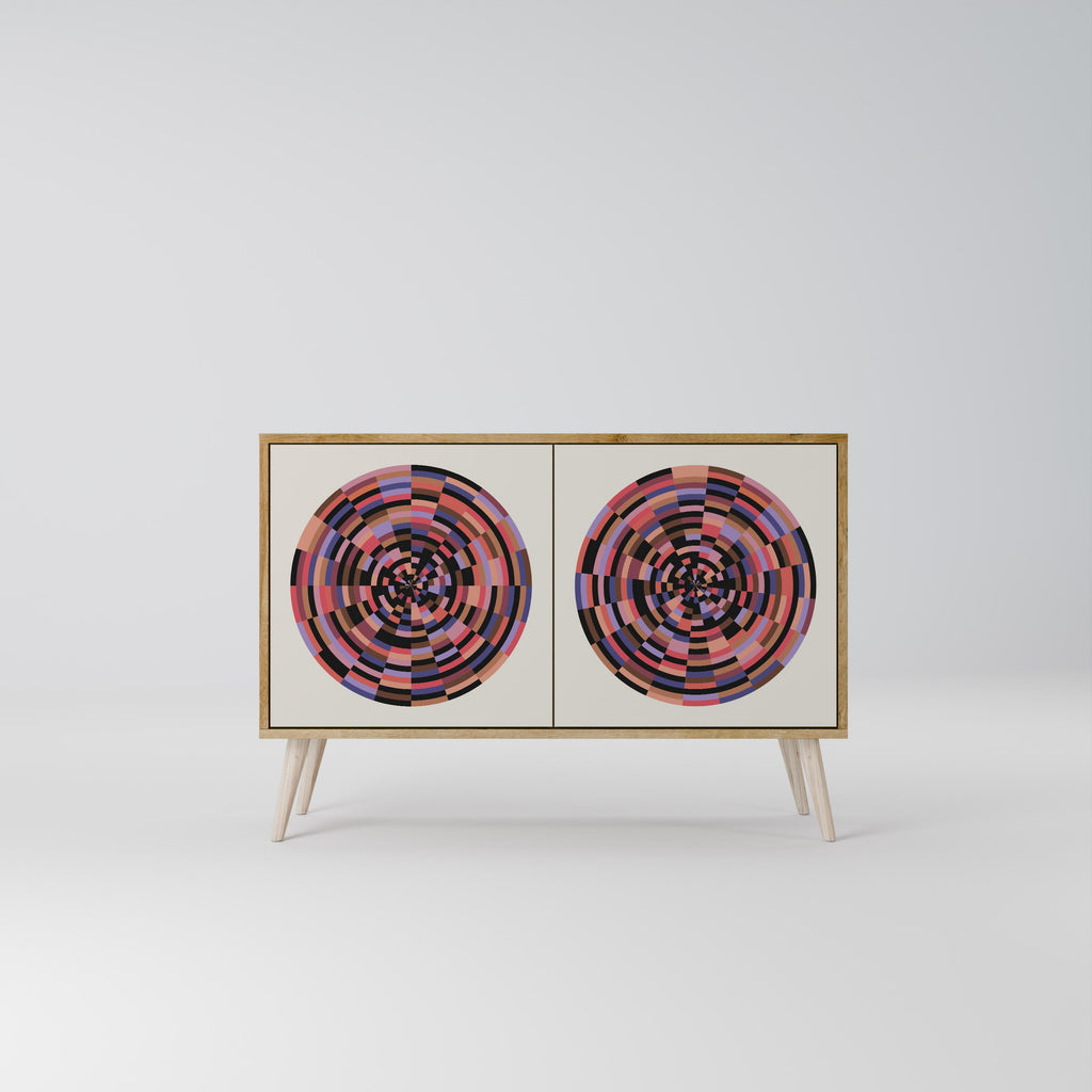 Buffet 2 portes effet chêne BROWN CIRCLES
