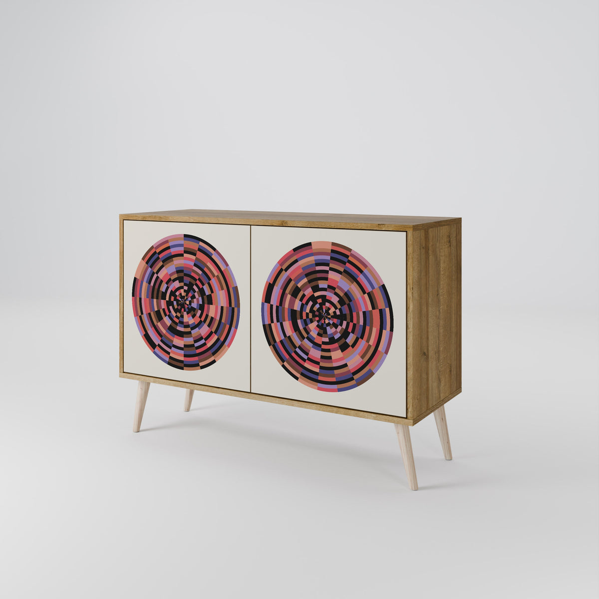 Buffet 2 portes effet chêne BROWN CIRCLES