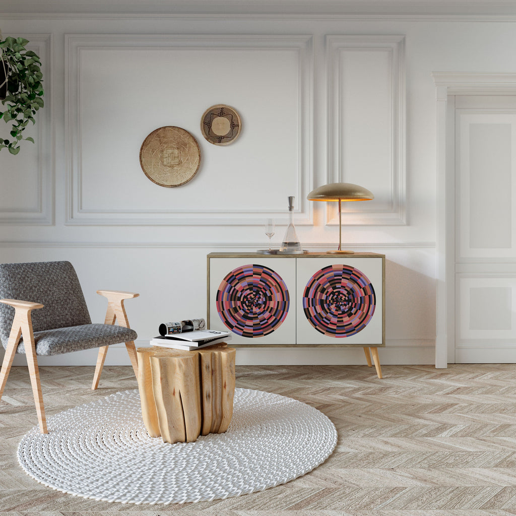 Buffet 2 portes effet chêne BROWN CIRCLES