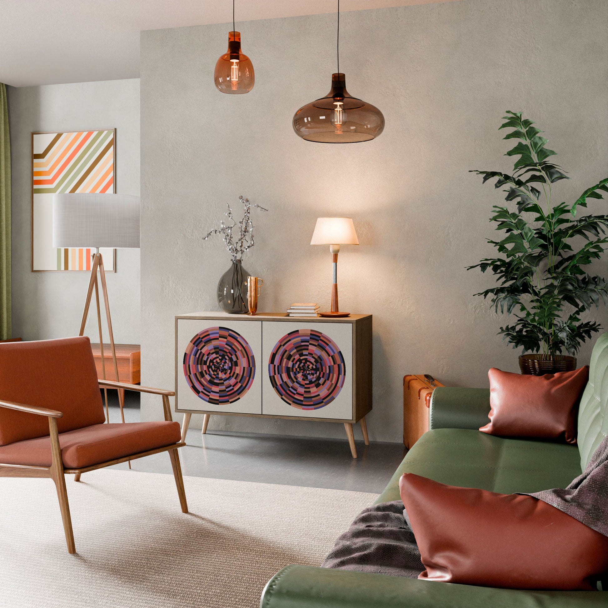 Buffet 2 portes effet chêne BROWN CIRCLES