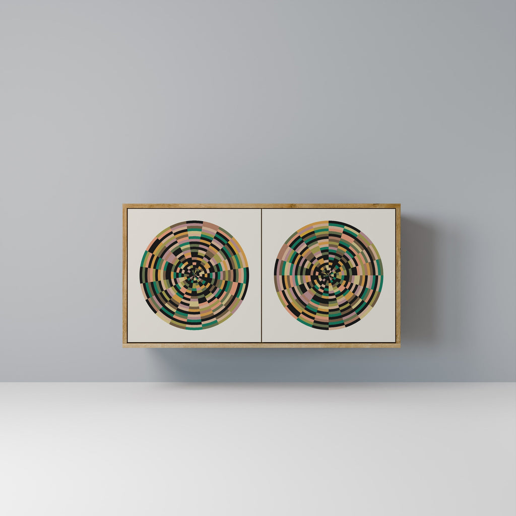 Buffet 2 portes GREEN CIRCLES effet chêne