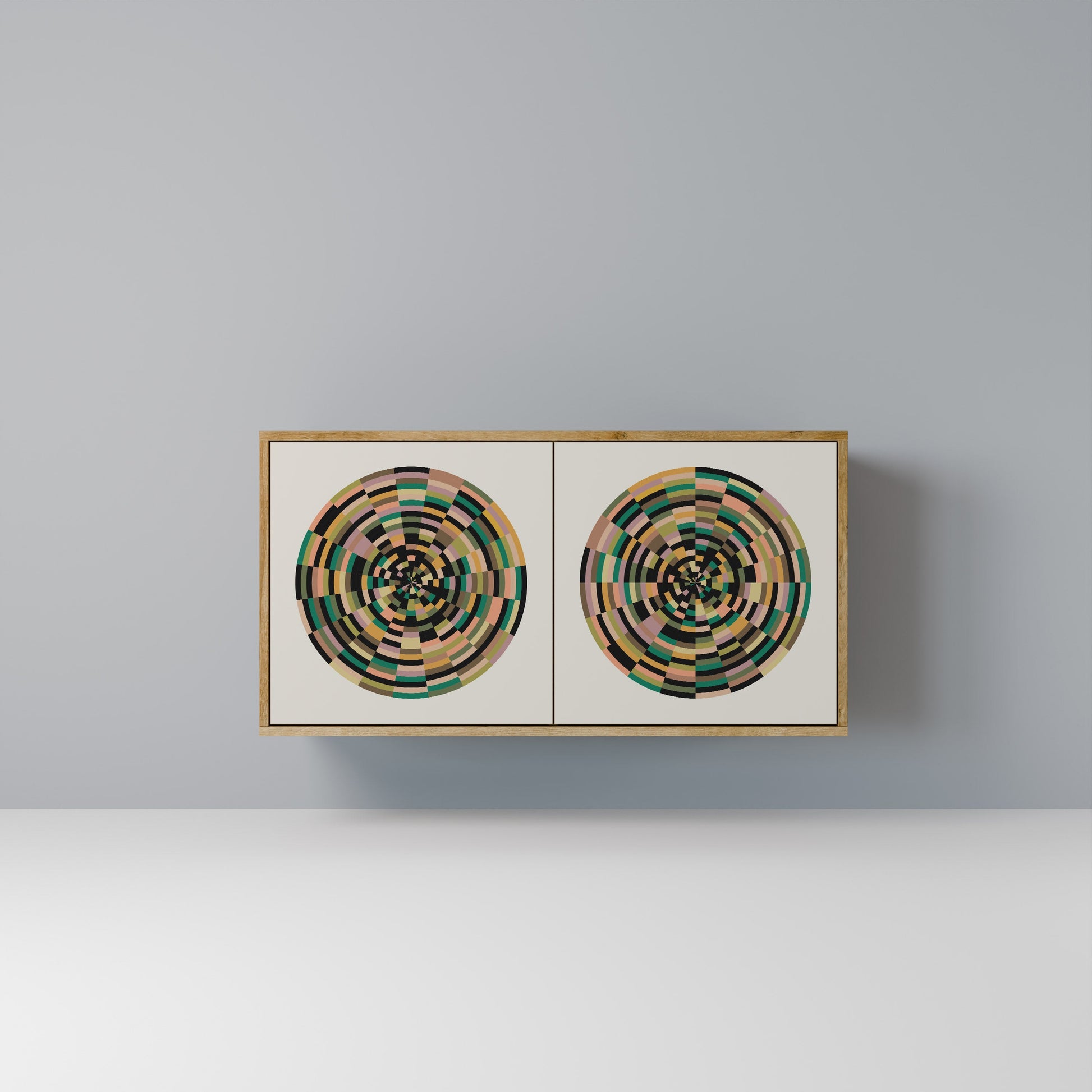 Buffet 2 portes GREEN CIRCLES effet chêne