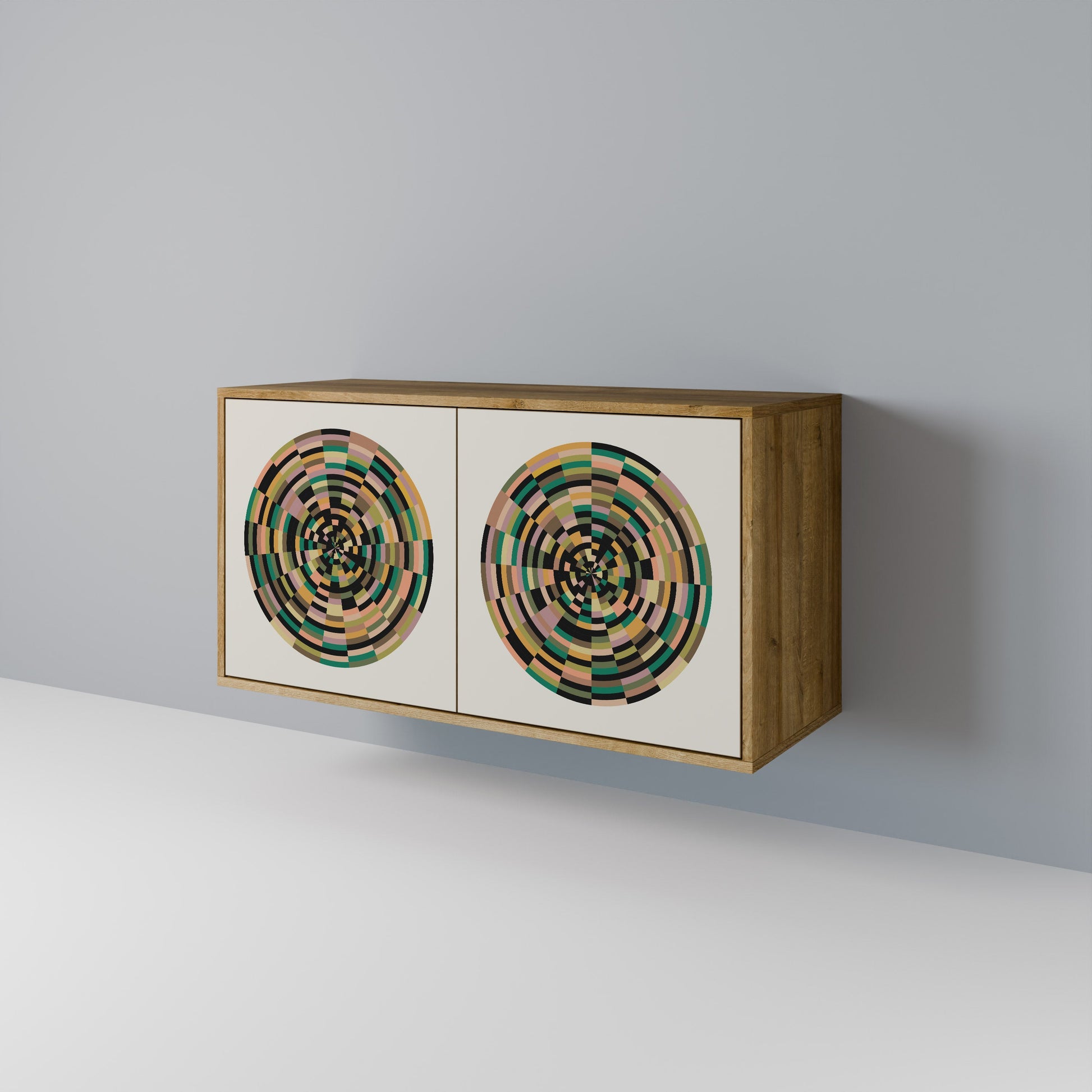 Buffet 2 portes GREEN CIRCLES effet chêne