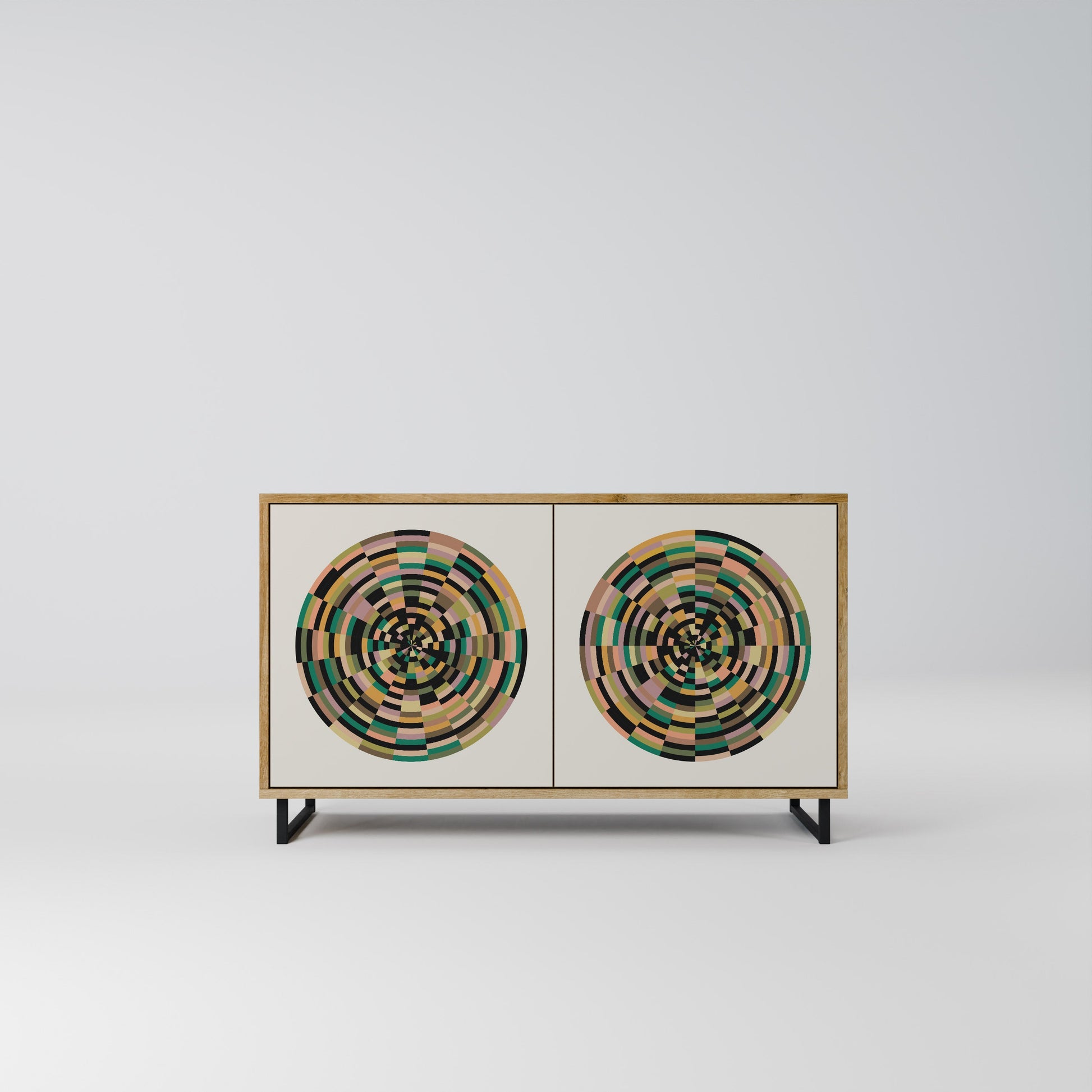 Buffet 2 portes GREEN CIRCLES effet chêne