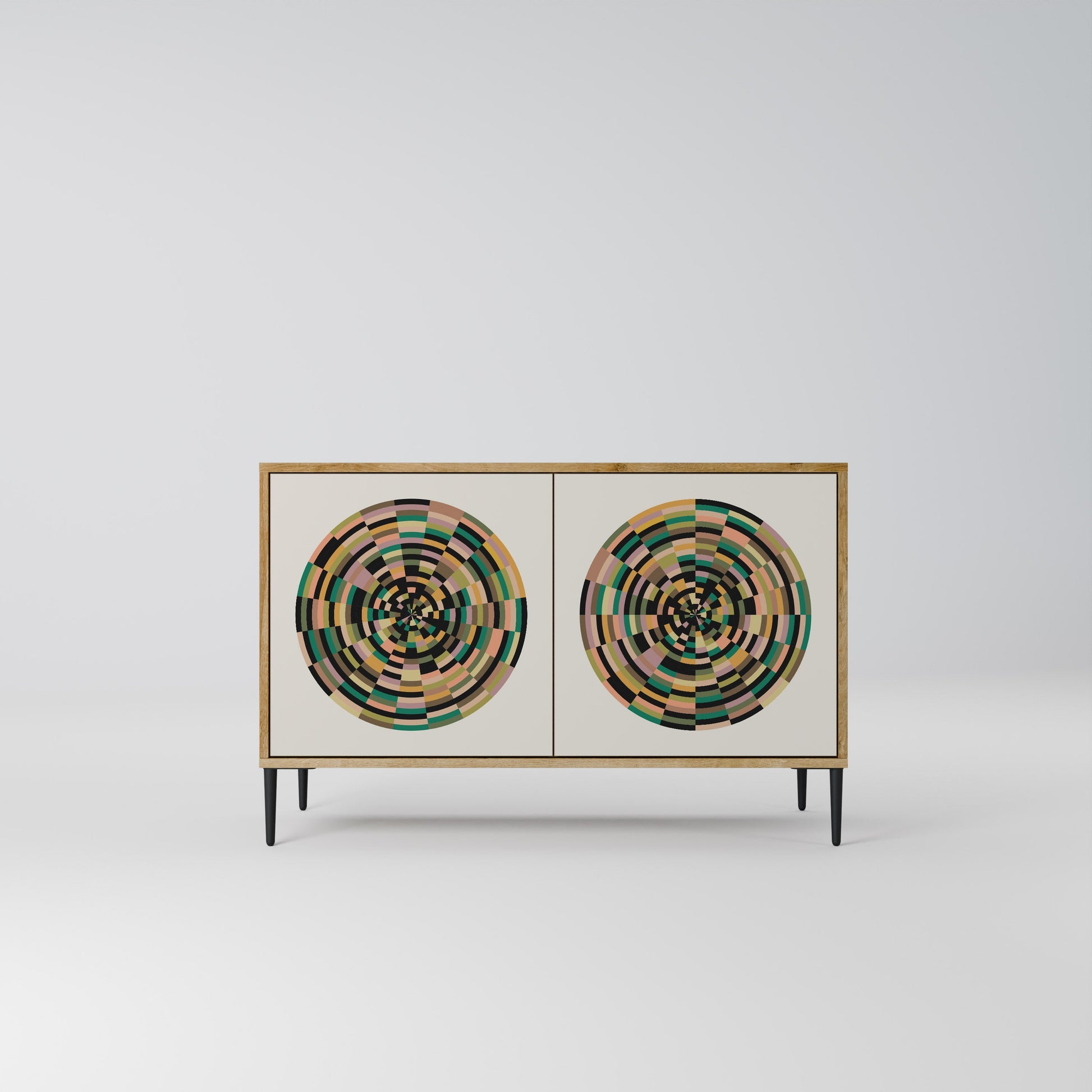 Buffet 2 portes GREEN CIRCLES effet chêne