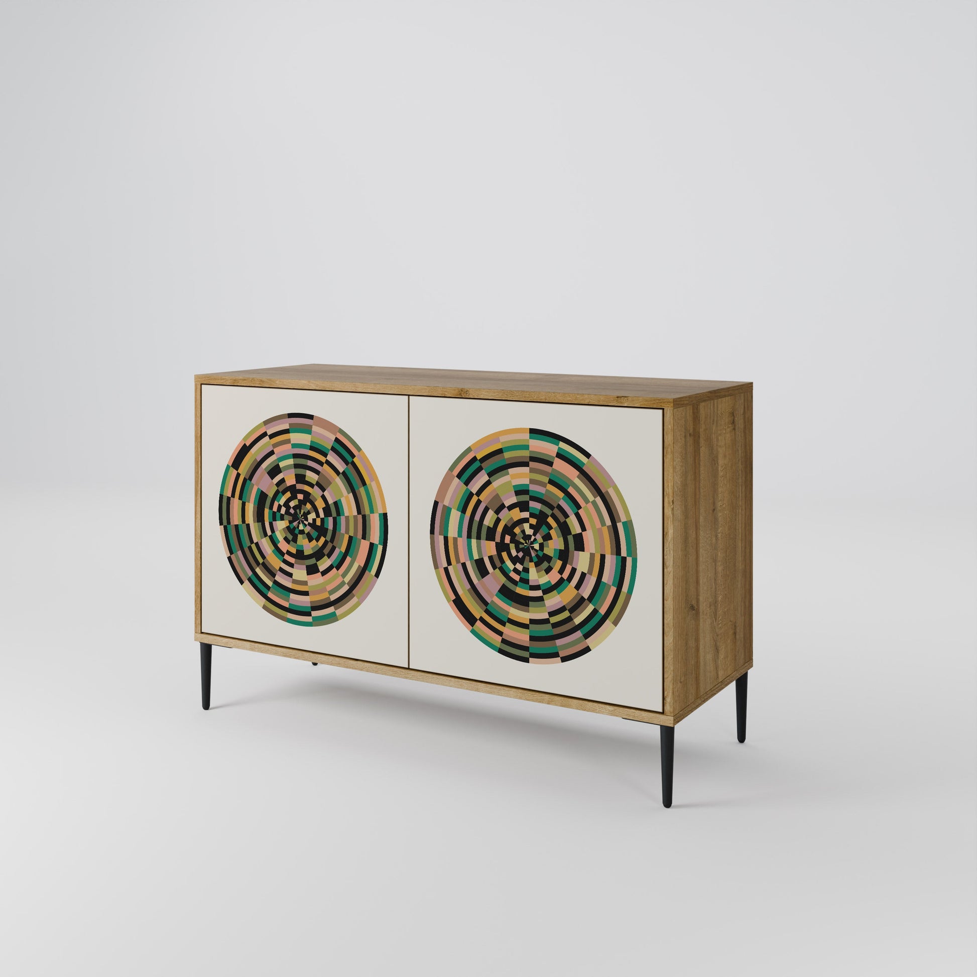 Buffet 2 portes GREEN CIRCLES effet chêne