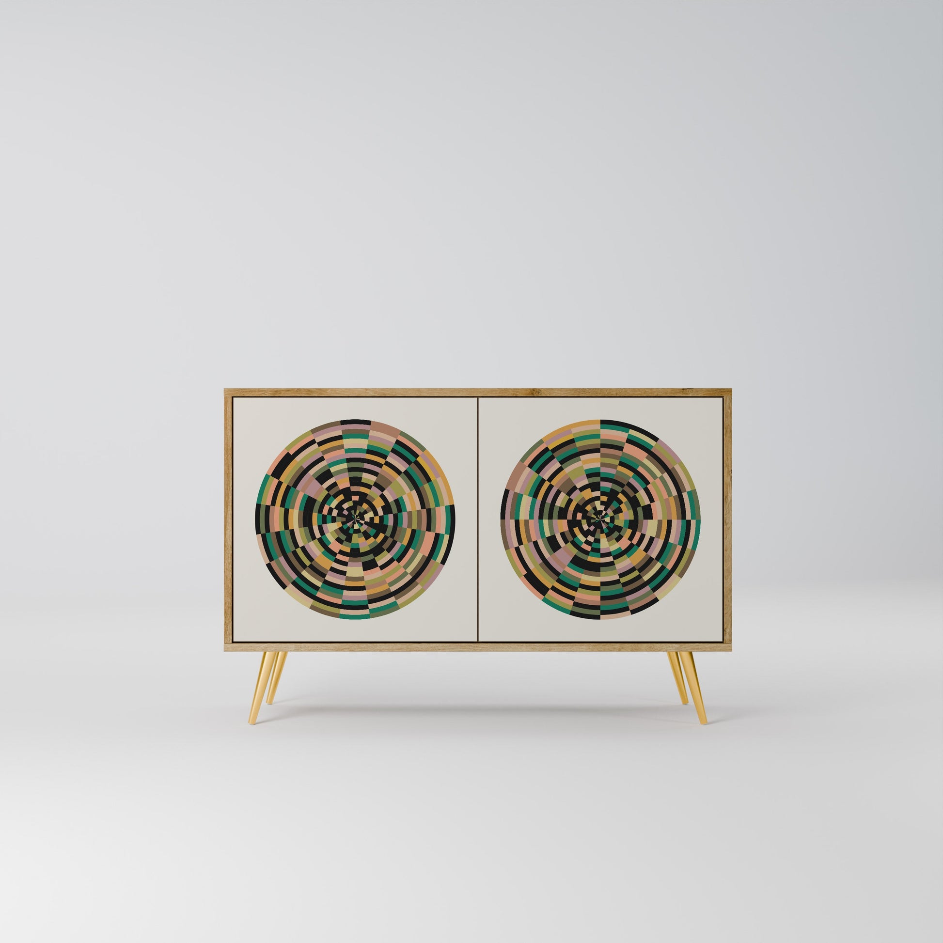 Buffet 2 portes GREEN CIRCLES effet chêne