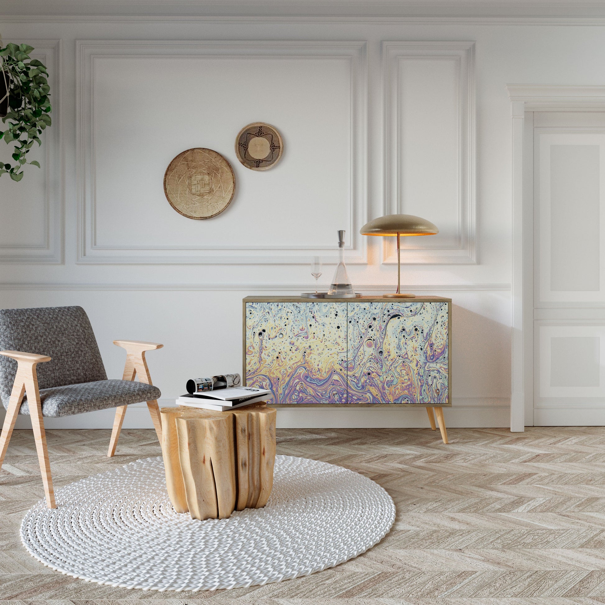MOSAIC OF COLORS 2-Door Sideboard in Oak Effect