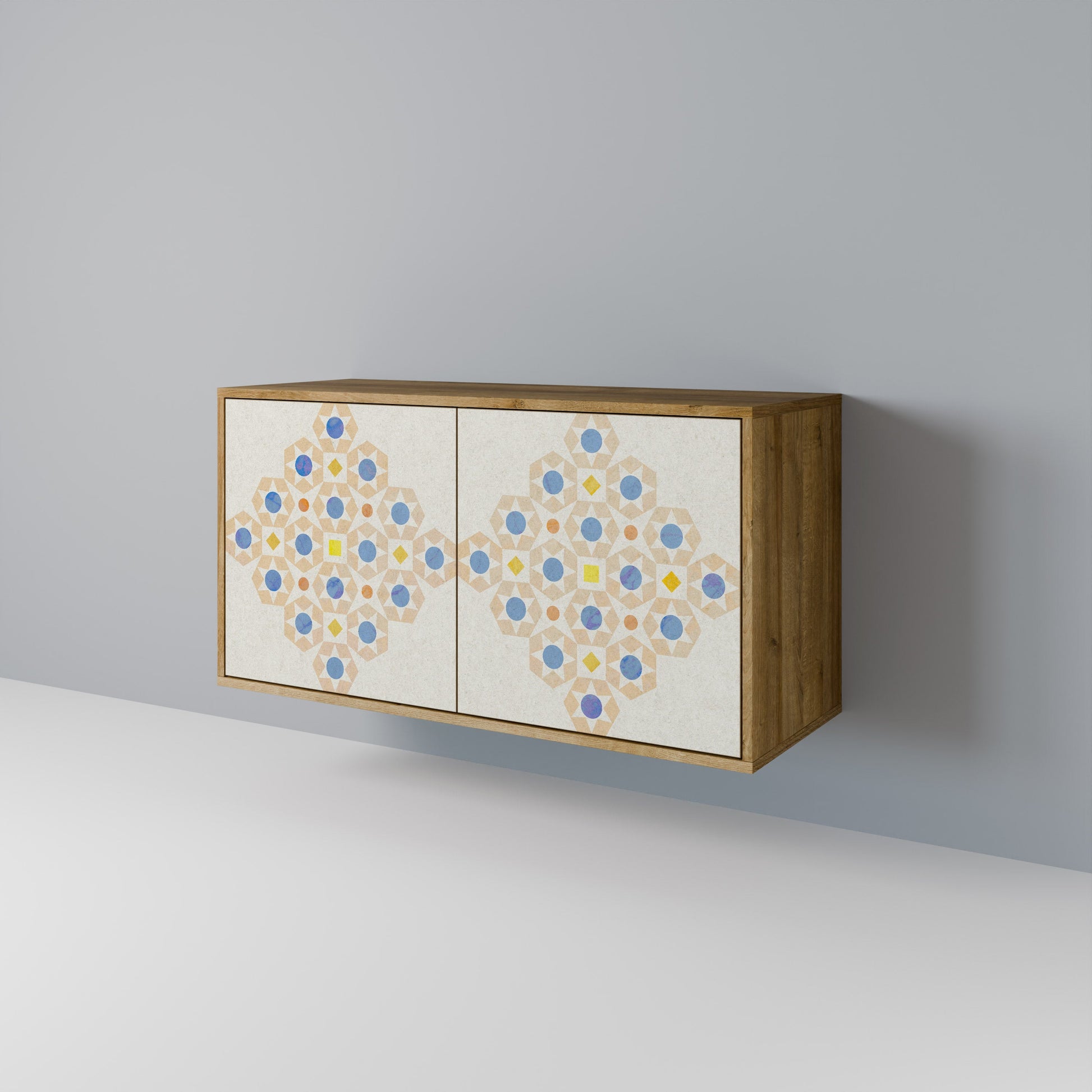 PATTERNED PRISM 2-Door Sideboard in Oak Effect